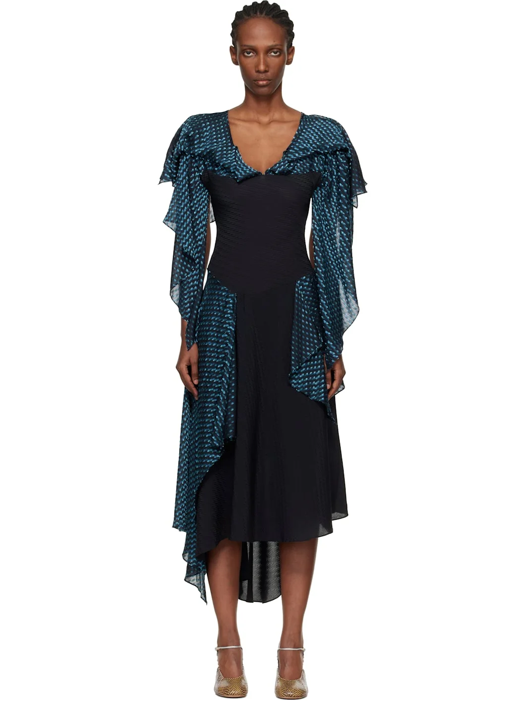 Black & Blue Plexus Midi Dress - 1