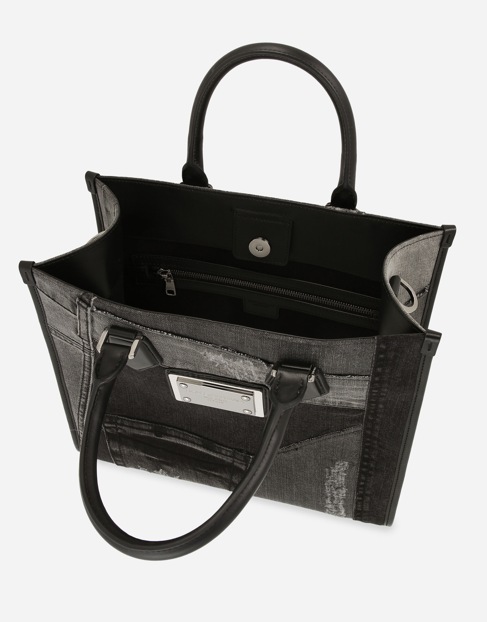 Small patchwork denim shopper - 5