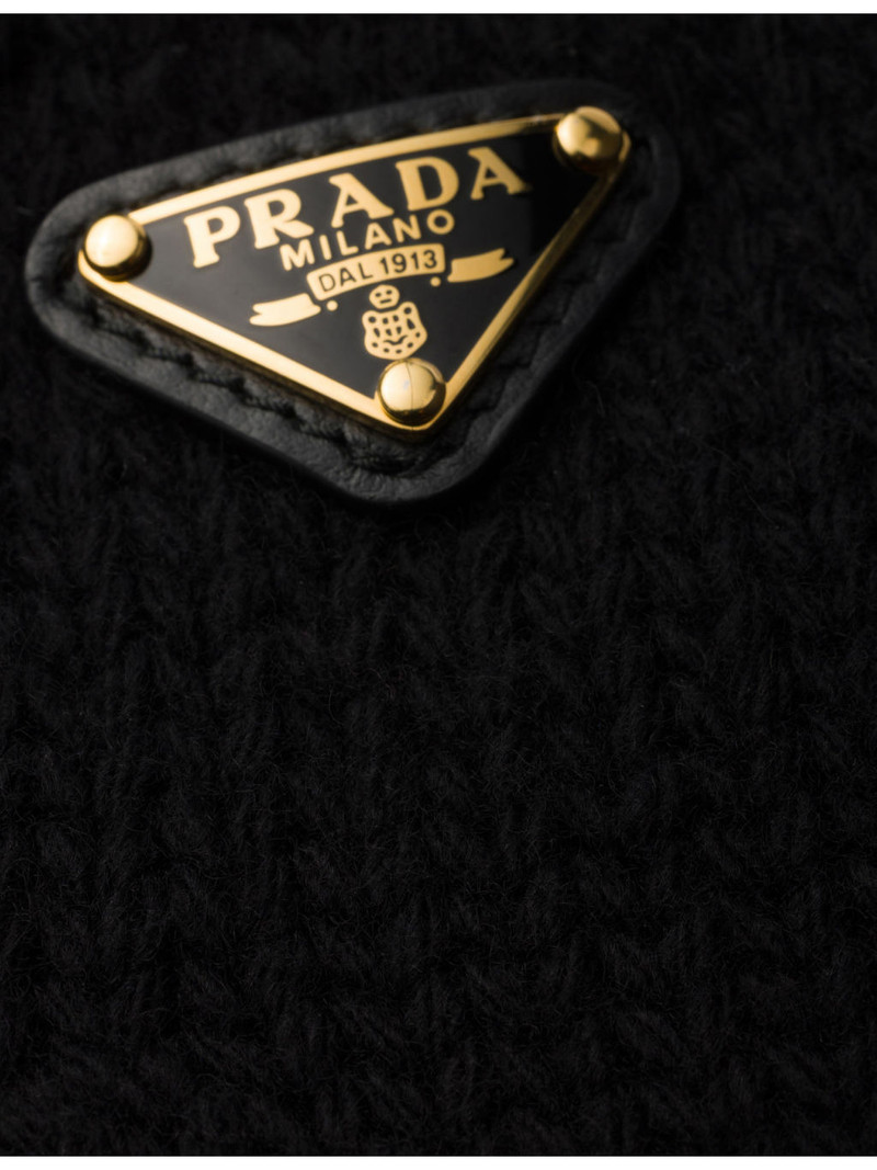 Prada Brand-Plaque Wool Gloves outlook