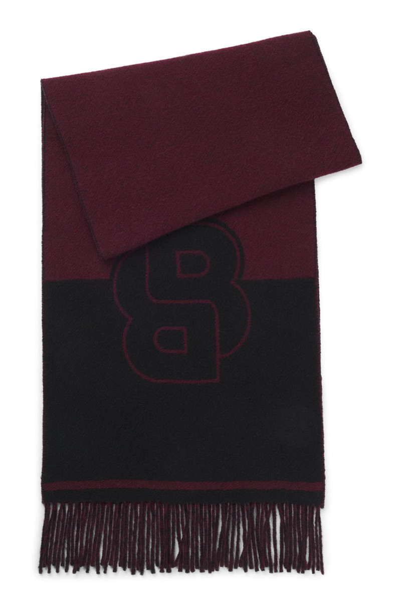 WOOL-BLEND SCARF WITH DOUBLE B MONOGRAM JACQUARD 1