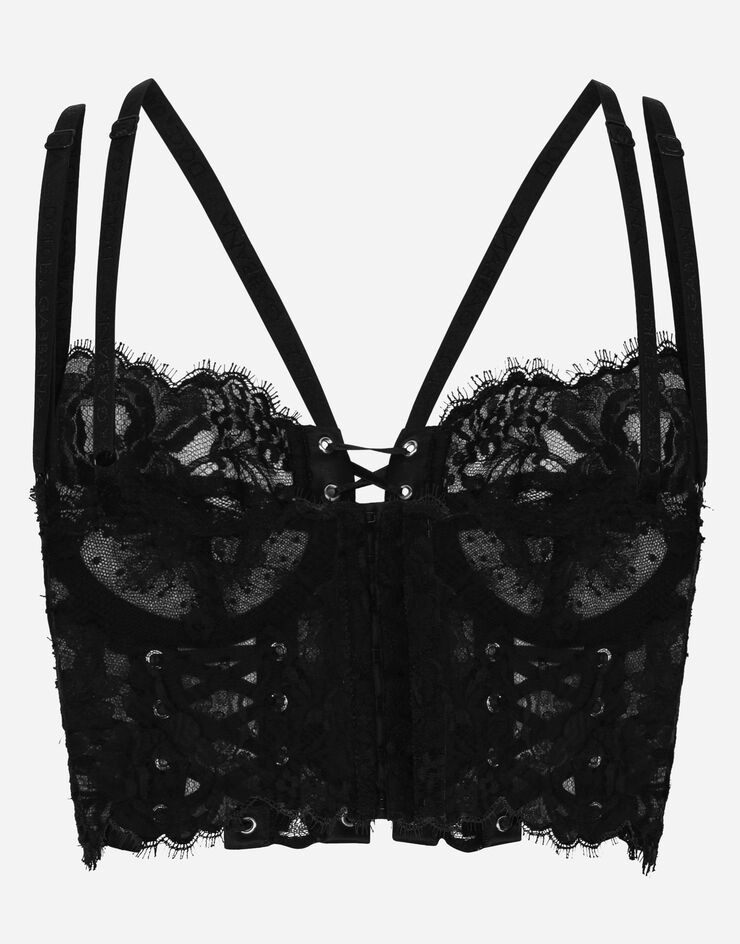 Lace lingerie corset with straps and eyelets - 2