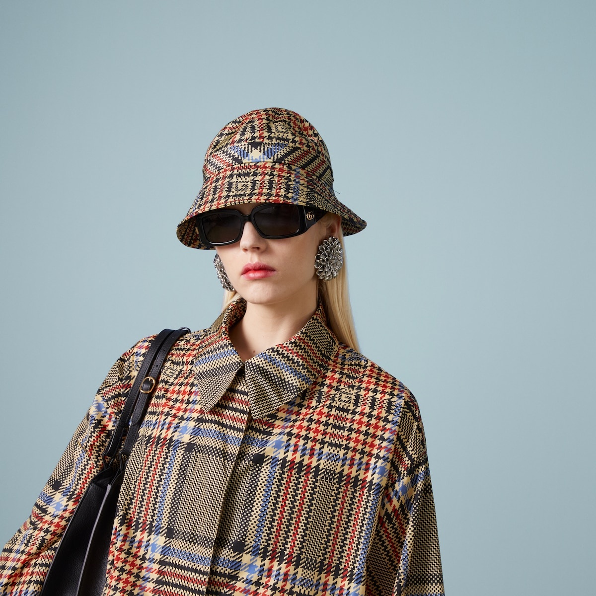 GUCCI★素敵！SQUARE G LOGO TARTAN PRINT NYLON COAT GUCCI Square G tartan print nylon coat | REVERSIBLE