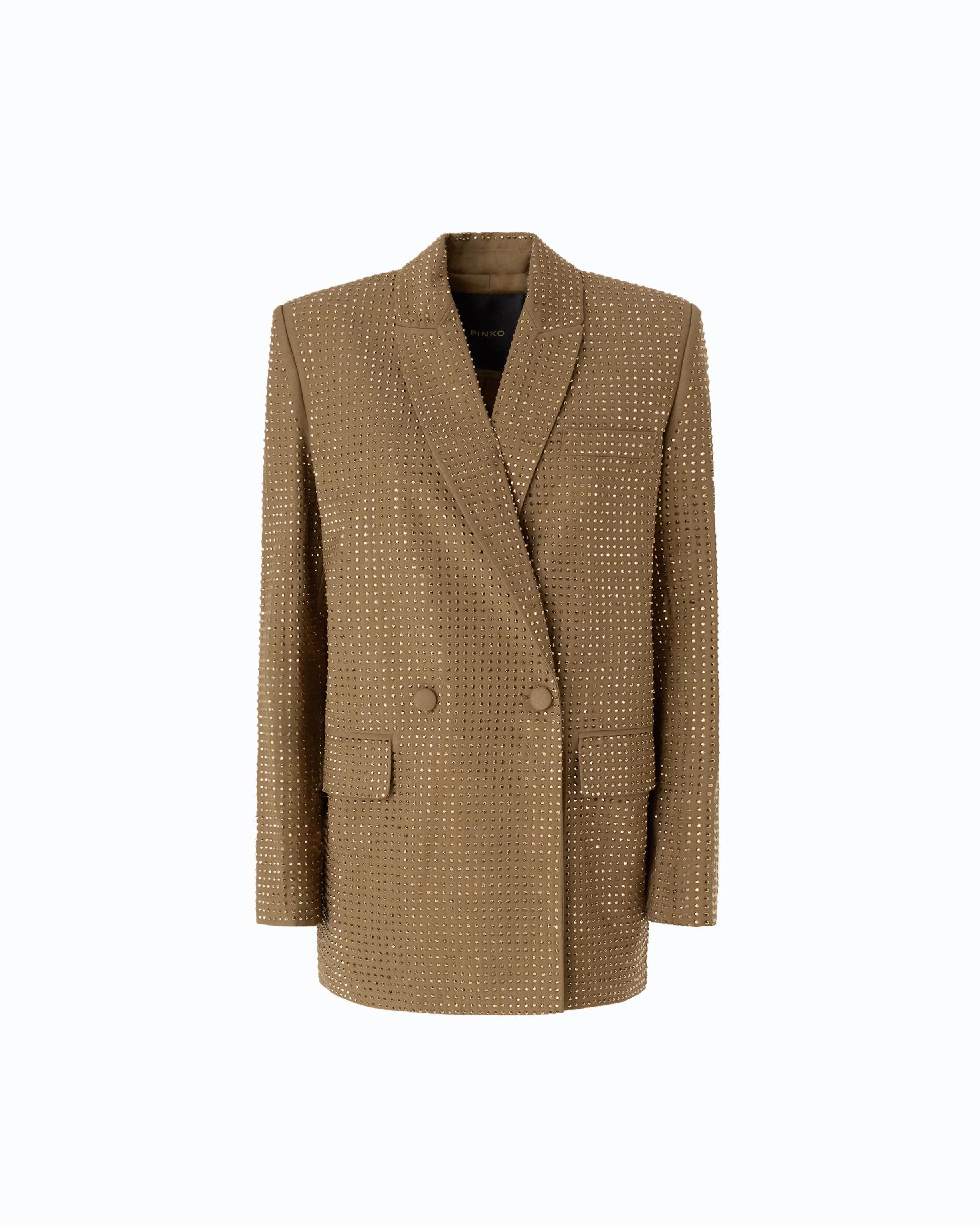 OVERSIZED DOUBLE-BREASTED JACKET WITH RHINESTONES - 1