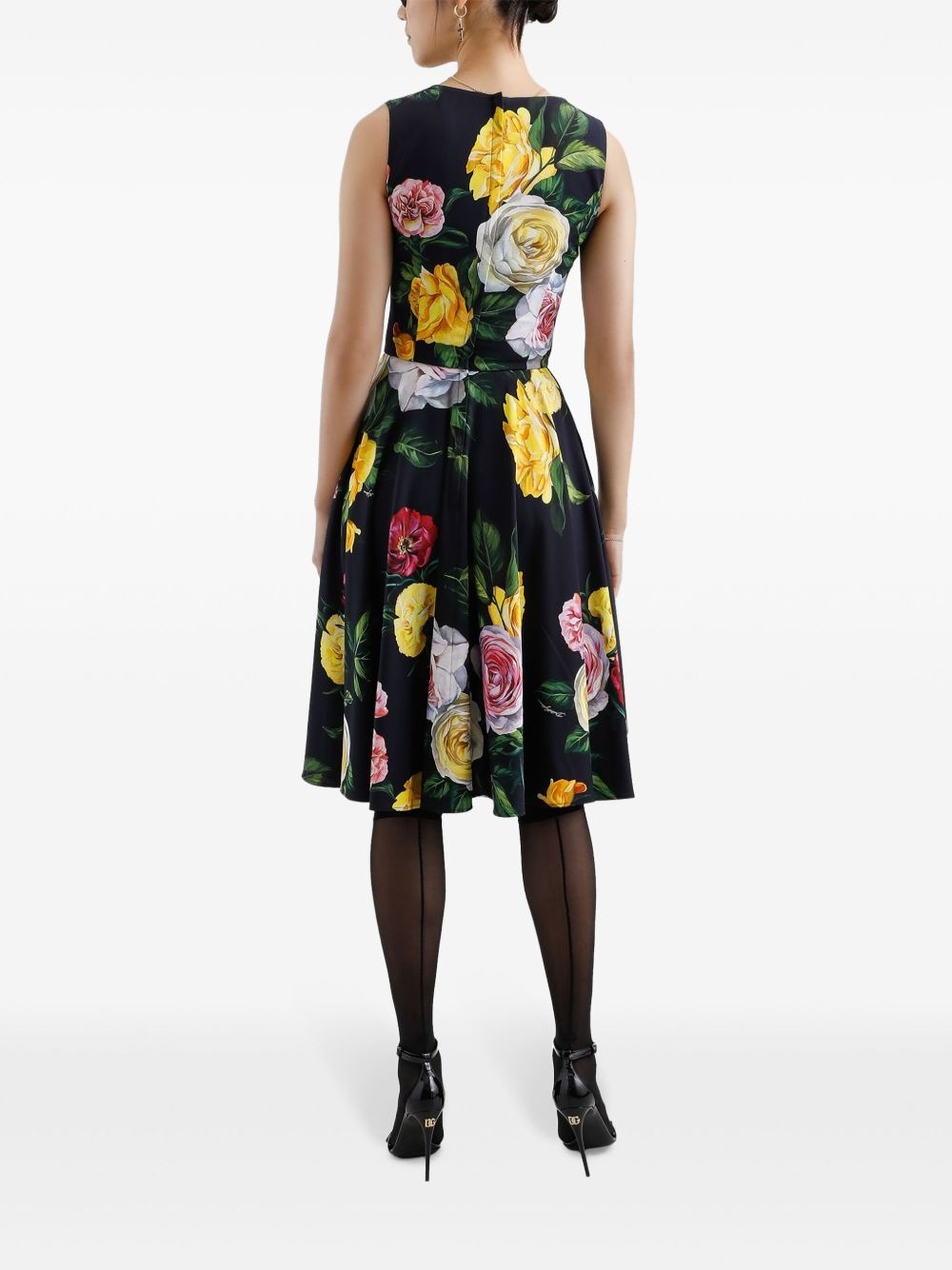 charmeuse calf-length dress - 3