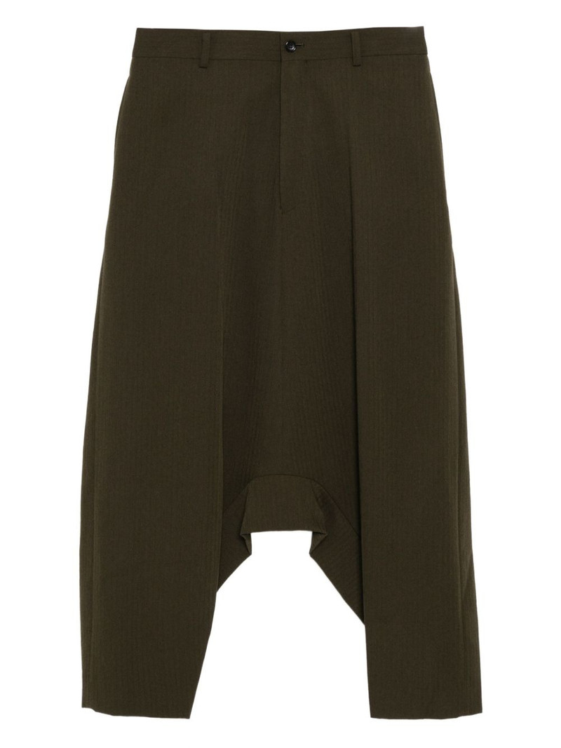 wool drop-crotch trousers 1