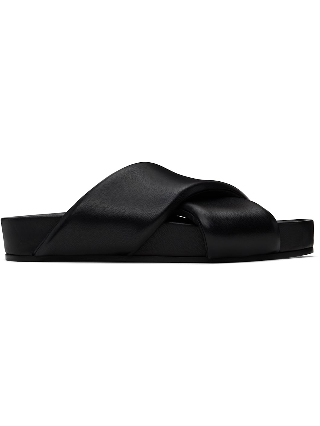 Black Padded Sandals - 1
