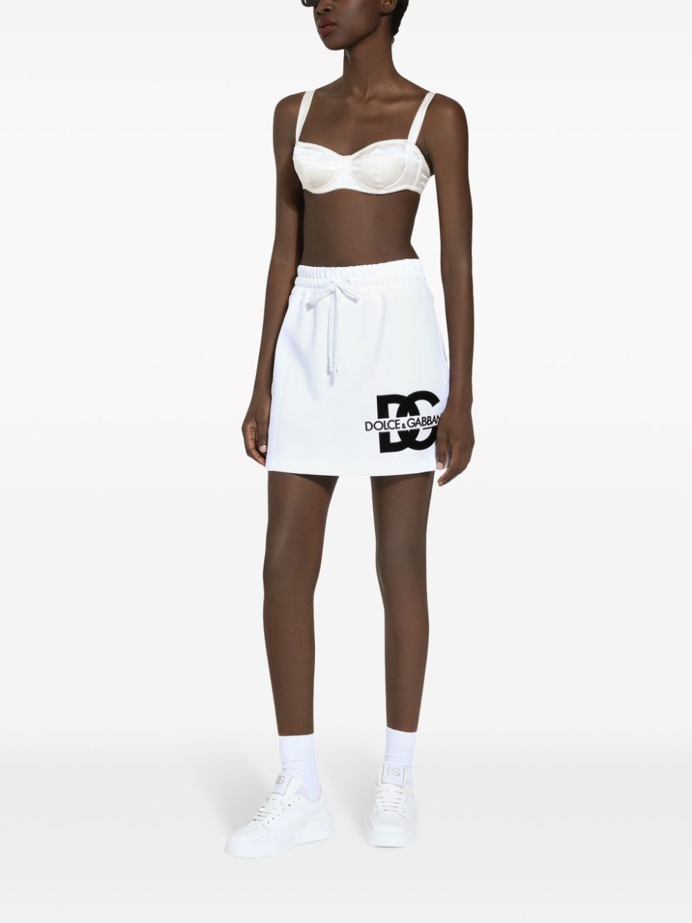 logo-print cotton-blend miniskirt - 2