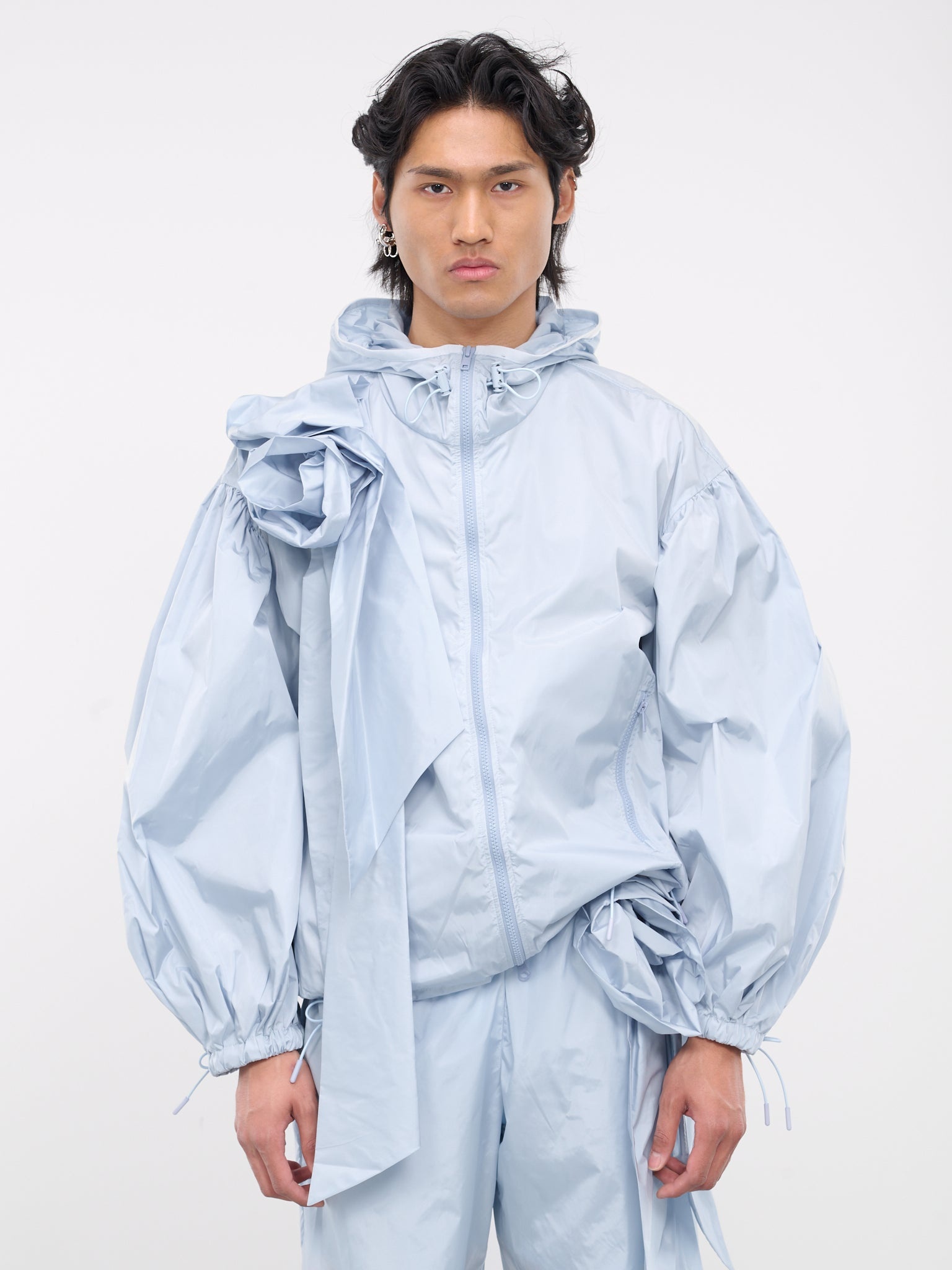 Pressed Rose Puff Sleeve Jacket - 1