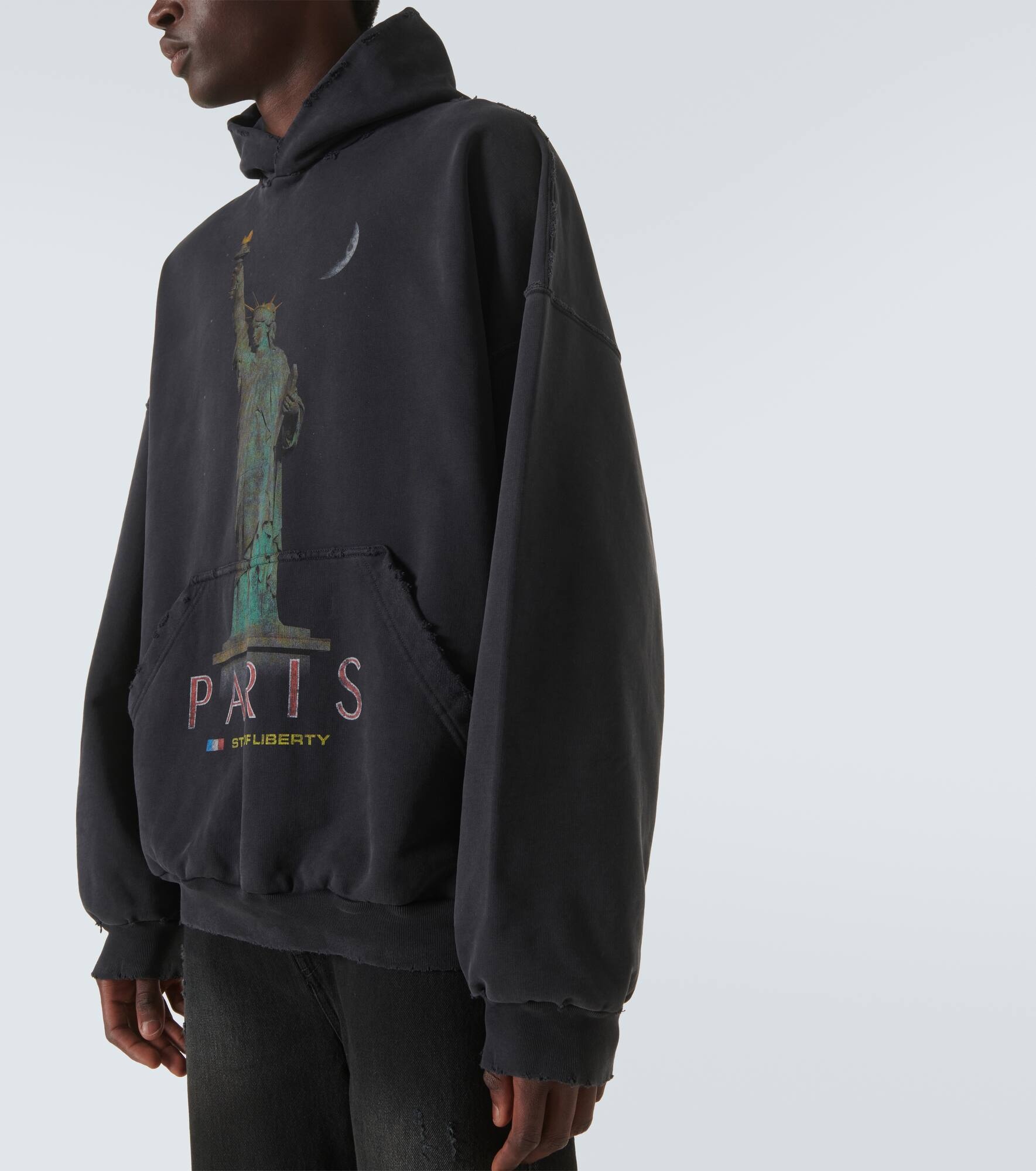 Paris Liberty distressed fleece hoodie - 5