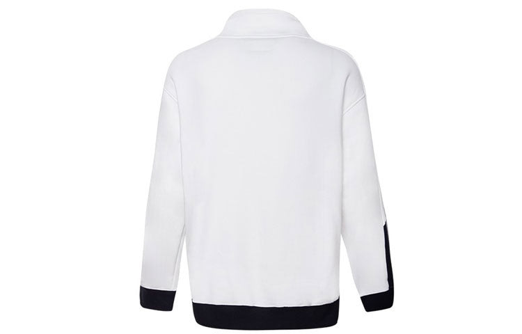 Men's Converse Contrasting Colors Logo Stand Collar Sports Pullover White 10019472-A01 - 2