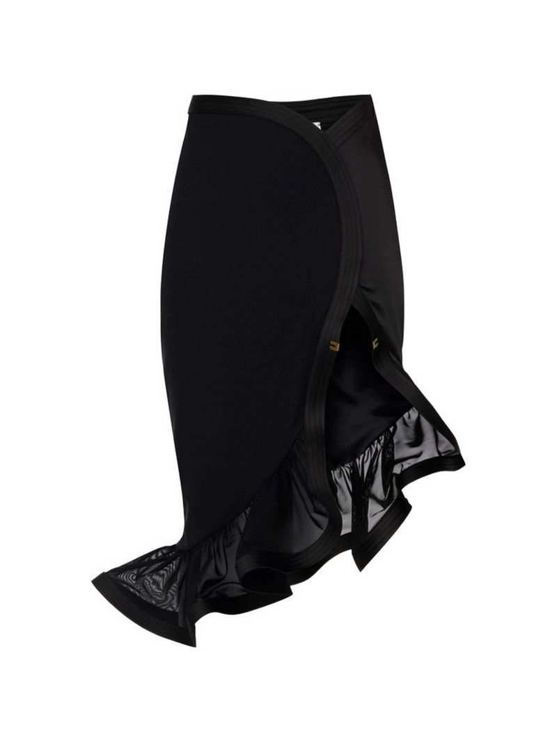 ruffled-detail wrap midi skirt 1