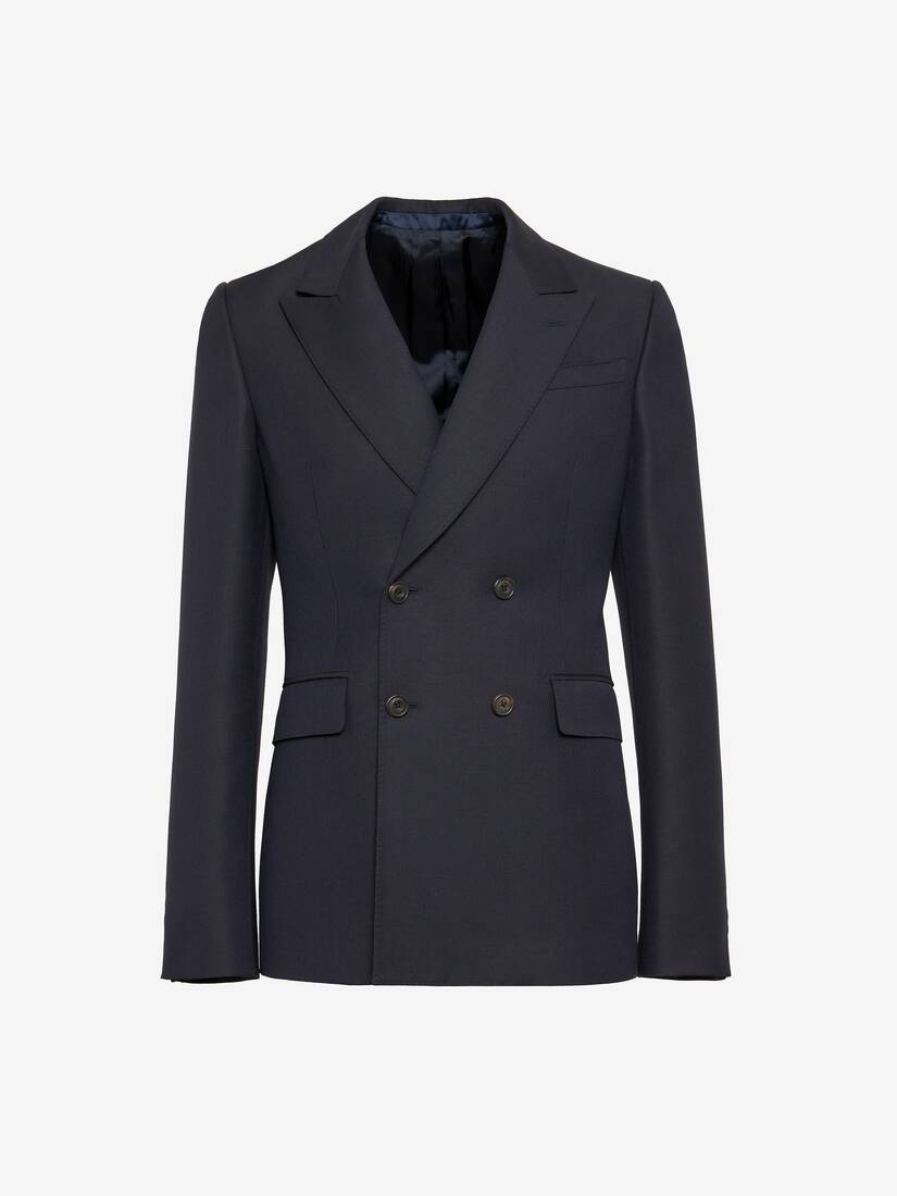 Men's Neat Shoulder Double-breasted Jacket in Navy - 1