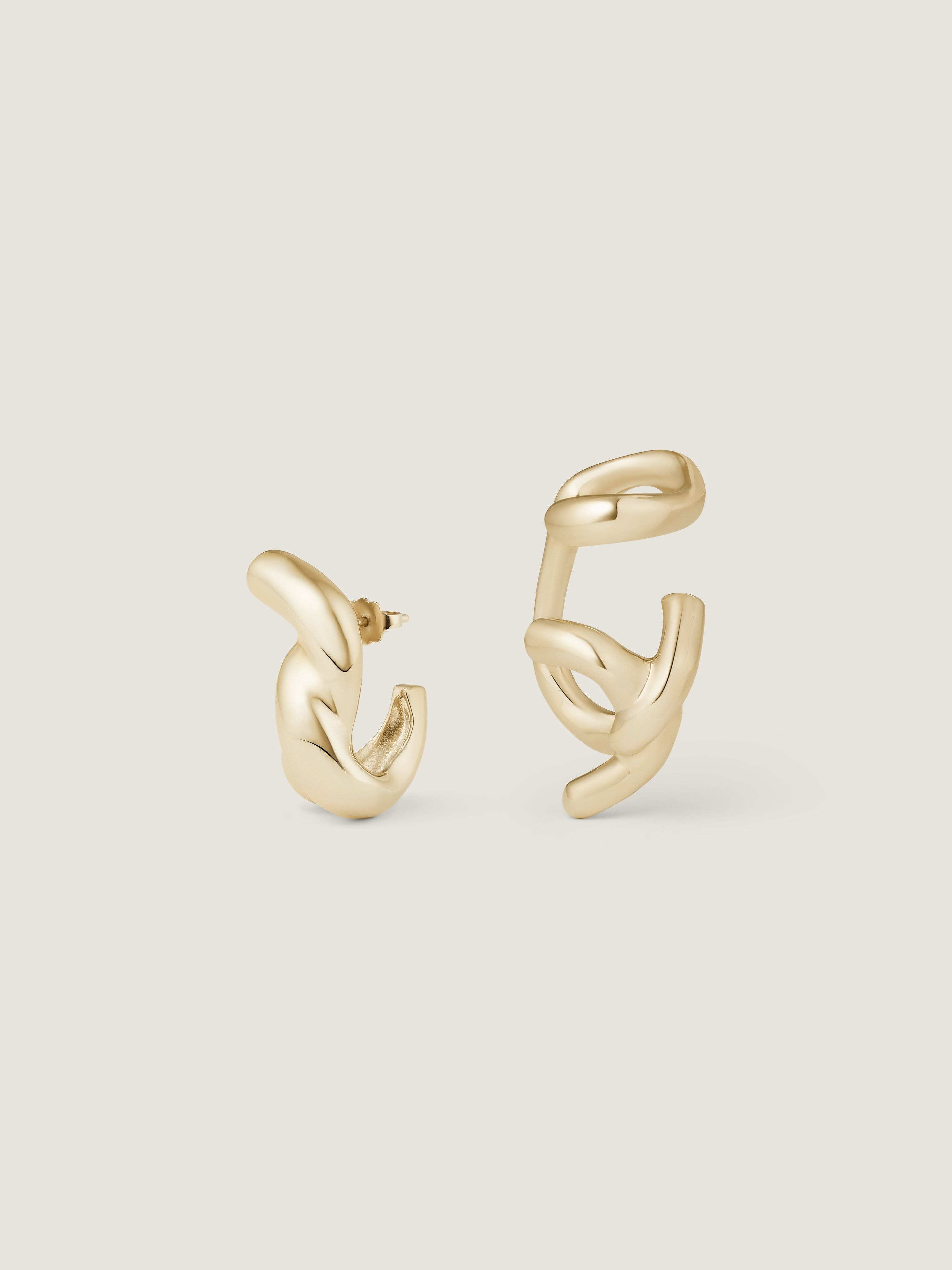 CHAIN LINK EARRING AND EARCUFF SET IN METAL - 3