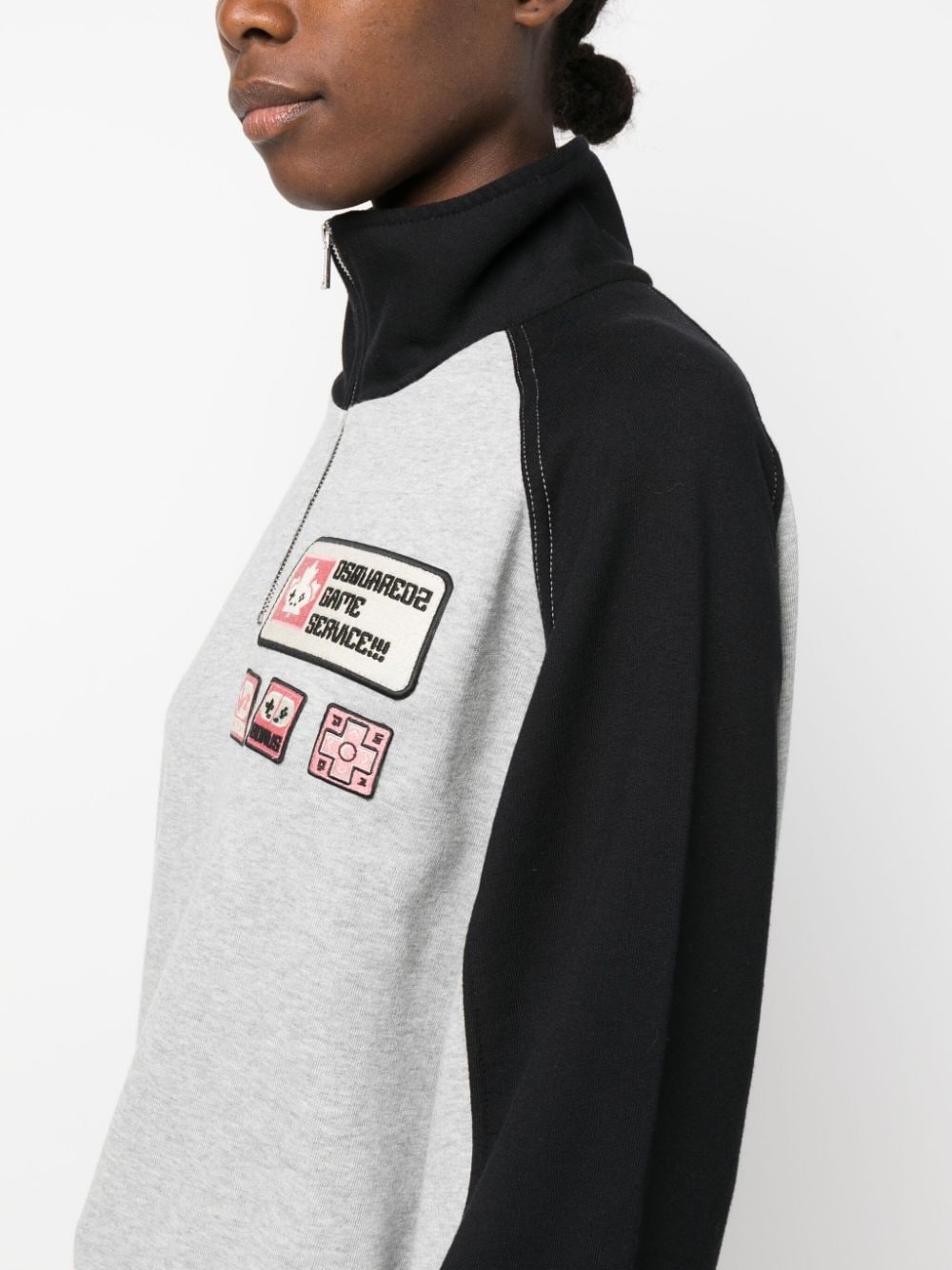 logo-patch panelled jumper - 5