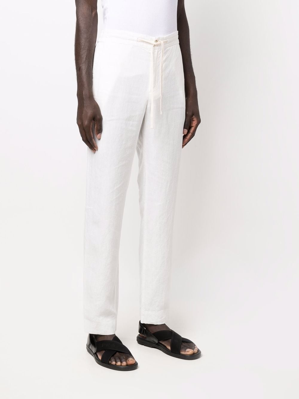 drawstring straight-leg trousers - 3