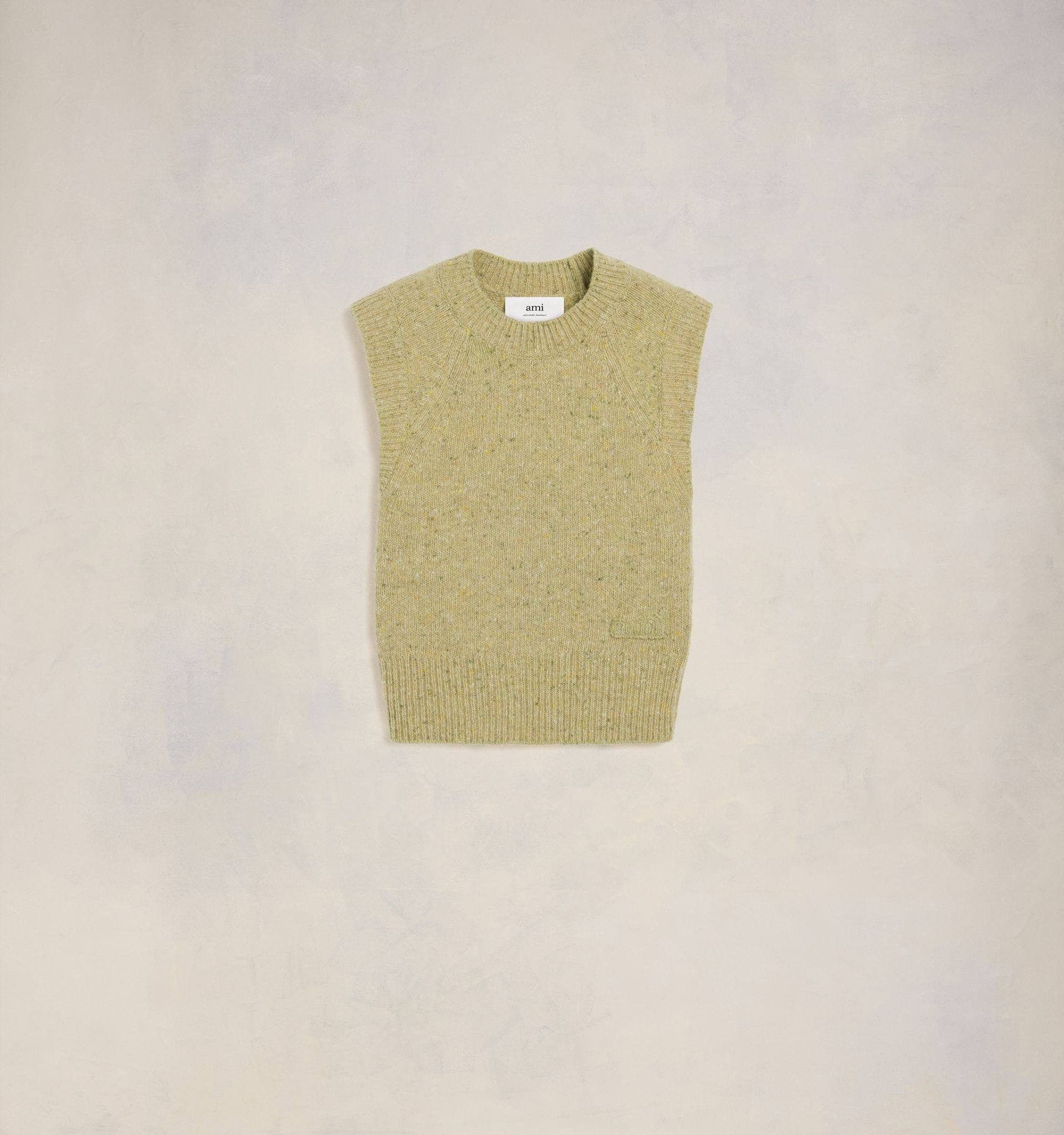 Ami Embroidery Sleeveless Sweater - 1