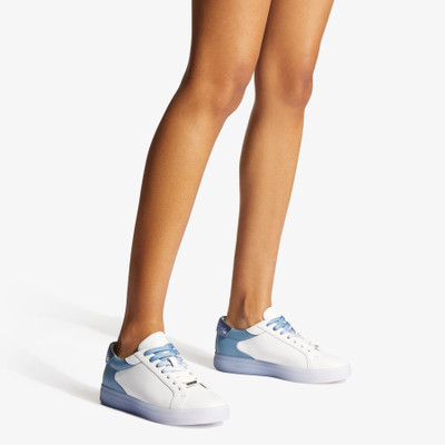 JIMMY CHOO Rome/F
White and Smoky Blue Leather Low-Top Trainers outlook