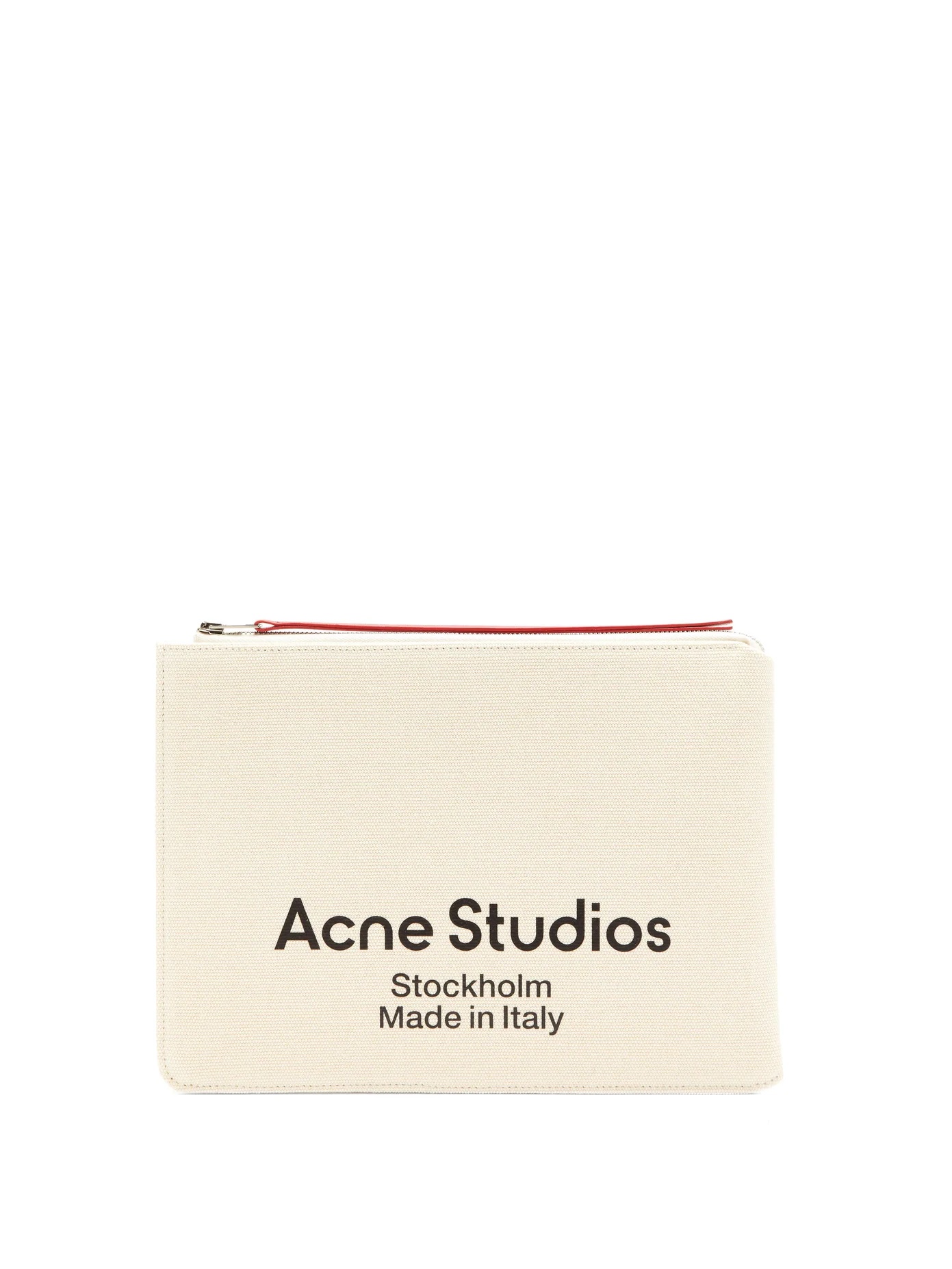 Malachite small logo-print canvas pouch - 1