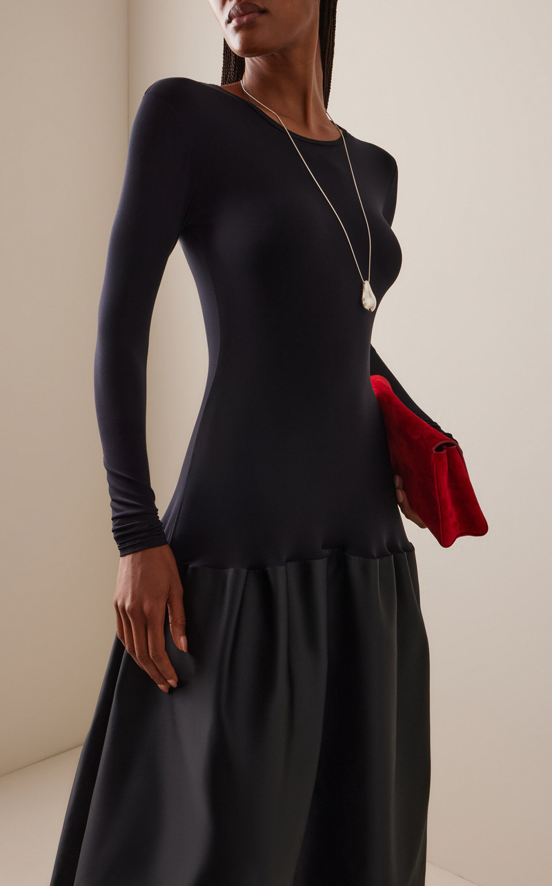 Catrin Flared Satin Dress black 3