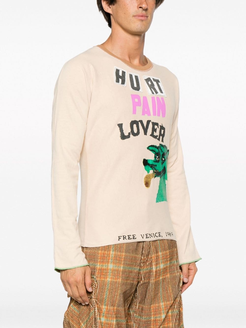 slogan-print long-sleeve T-shirt - 3