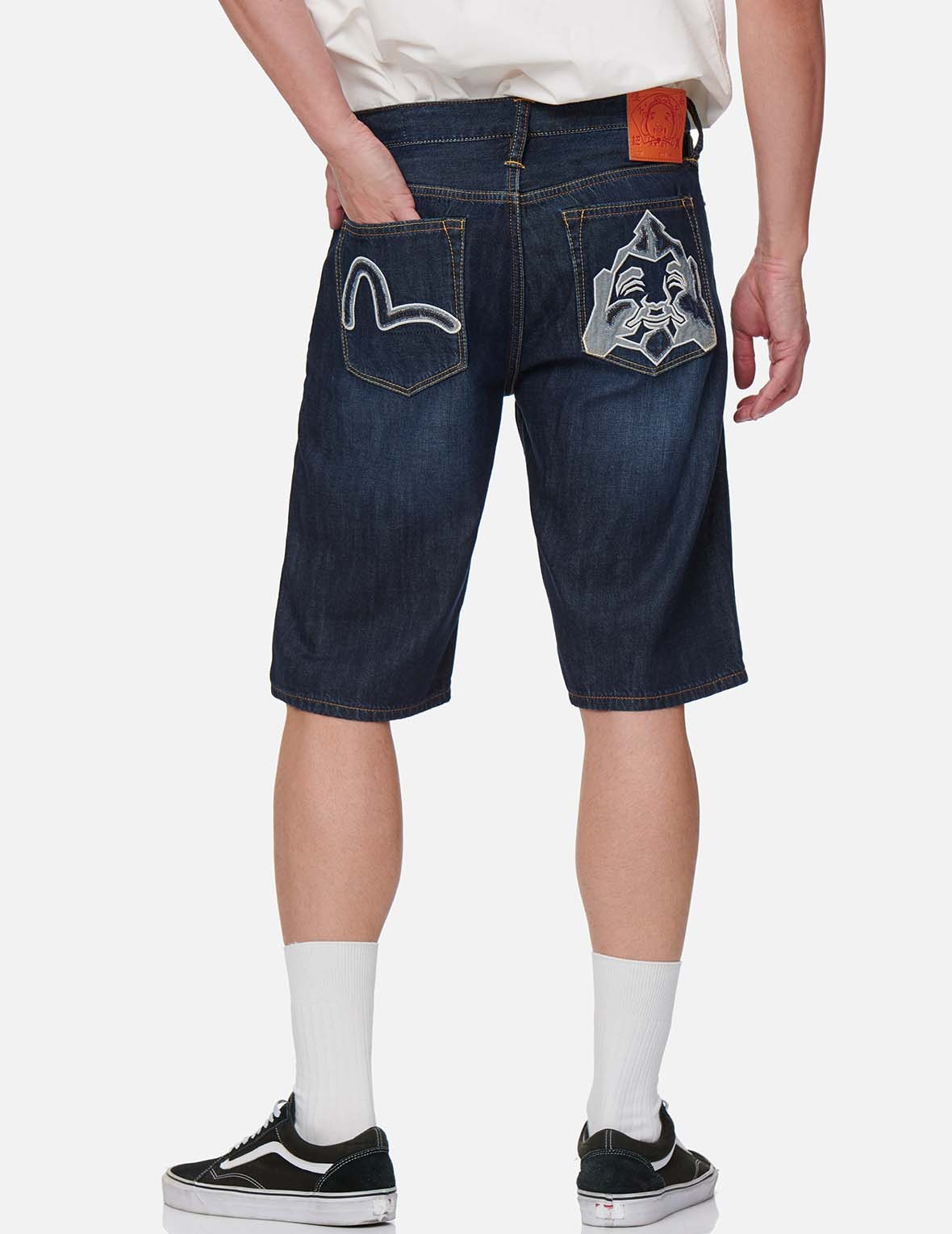 DENIM APPLIQUÉ GODHEAD DENIM SHORTS - 3