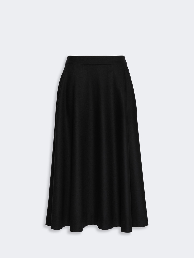 BETULLA Long wool flannel skirt - BLACK 1