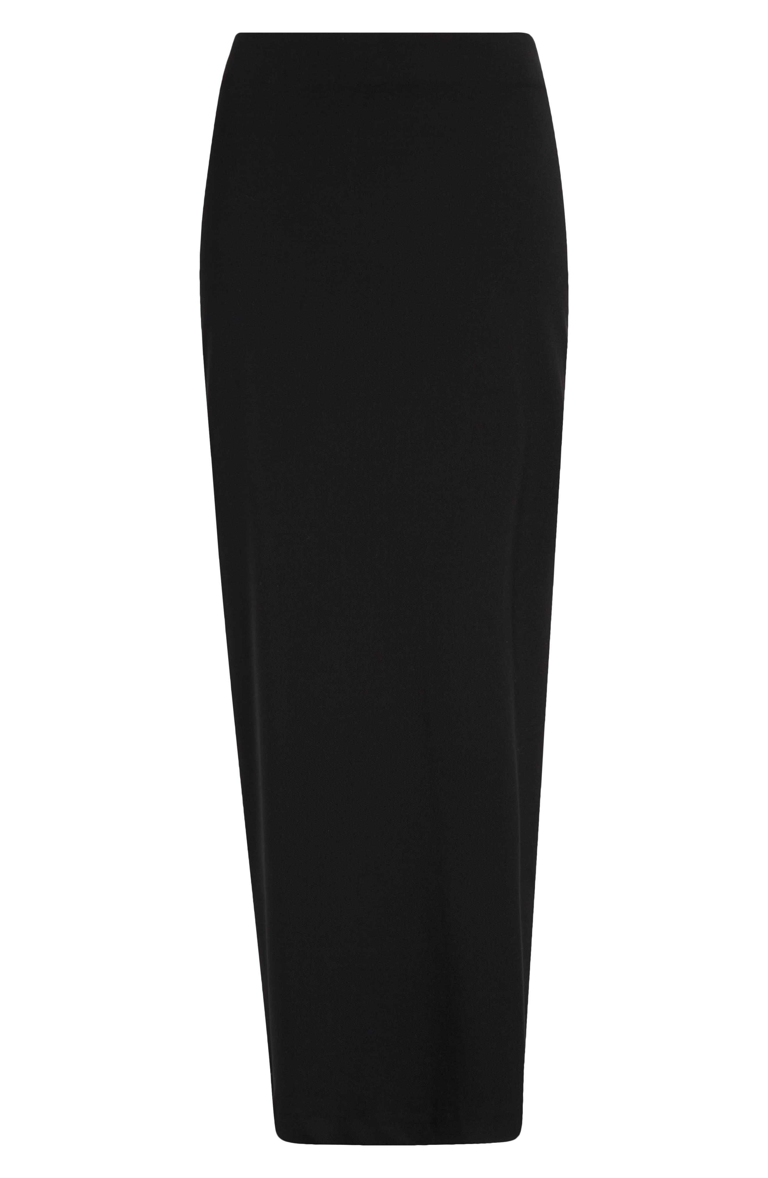 LOULOU DE SAISON Samos Stretch Wool Grain de Poudre Pencil Skirt in Black at Nordstrom - 6