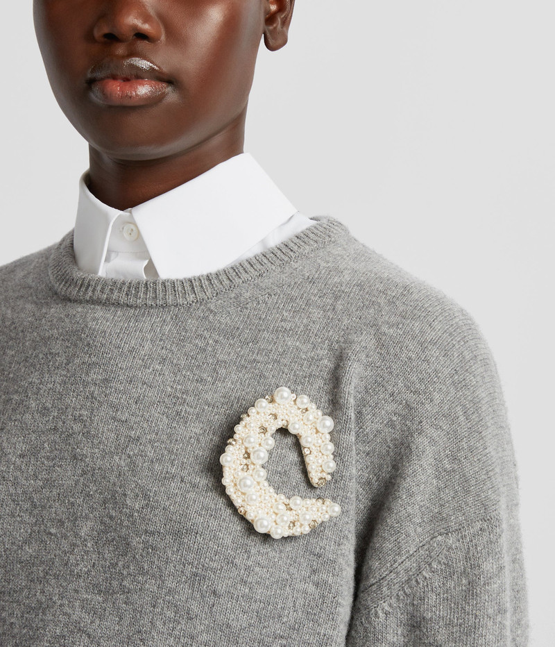 Erdem PEARL ALPHABET BROOCH O outlook