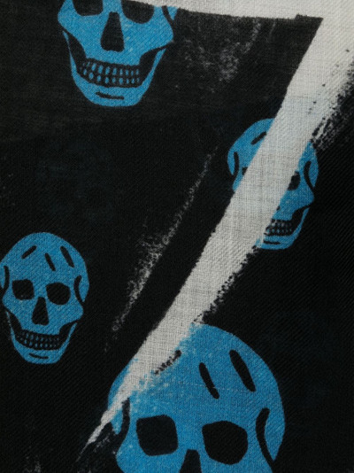 Alexander McQueen Slashed skull-print wool scarf outlook