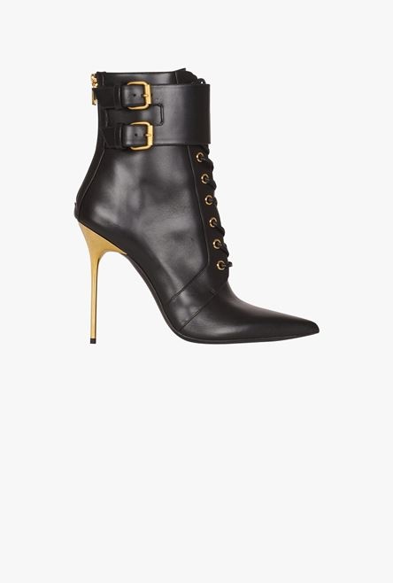 Black leather Uria ankle boots - 1