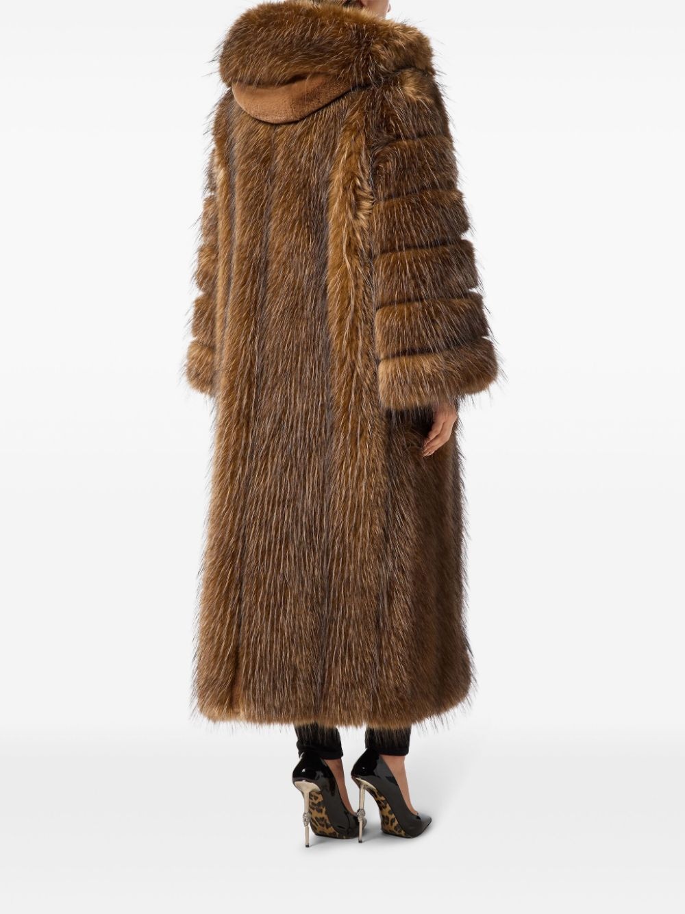 faux-fur coat - 4