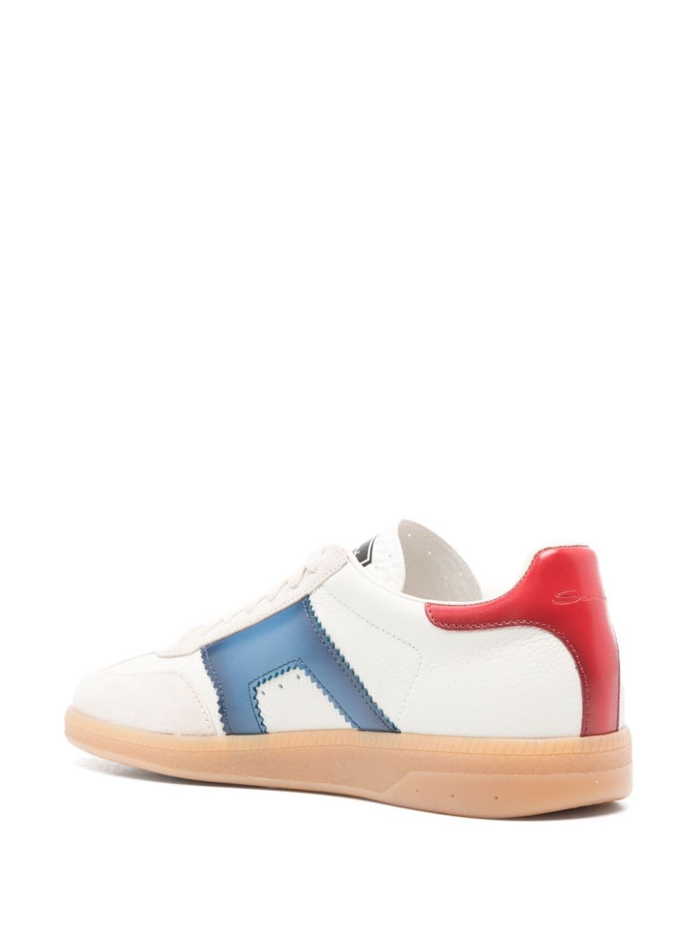 panelled leather sneakers - 3
