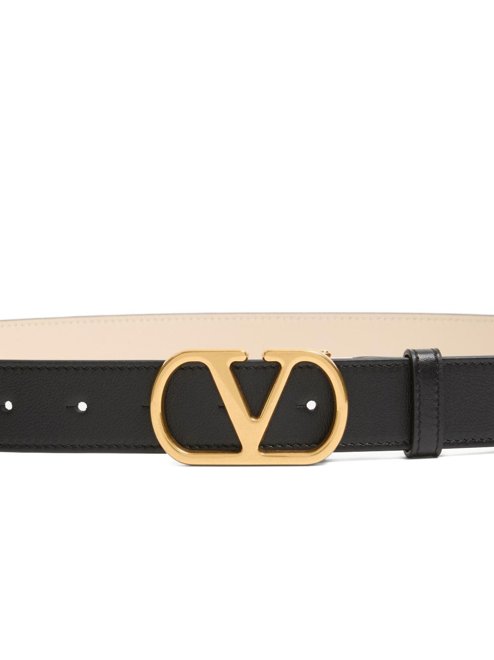 double 'v' buckle leather belt - 4