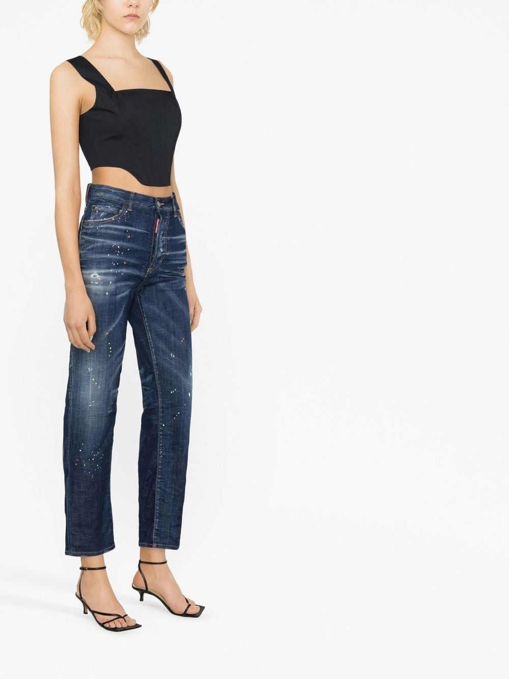 paint-splatter straight-leg jeans - 4