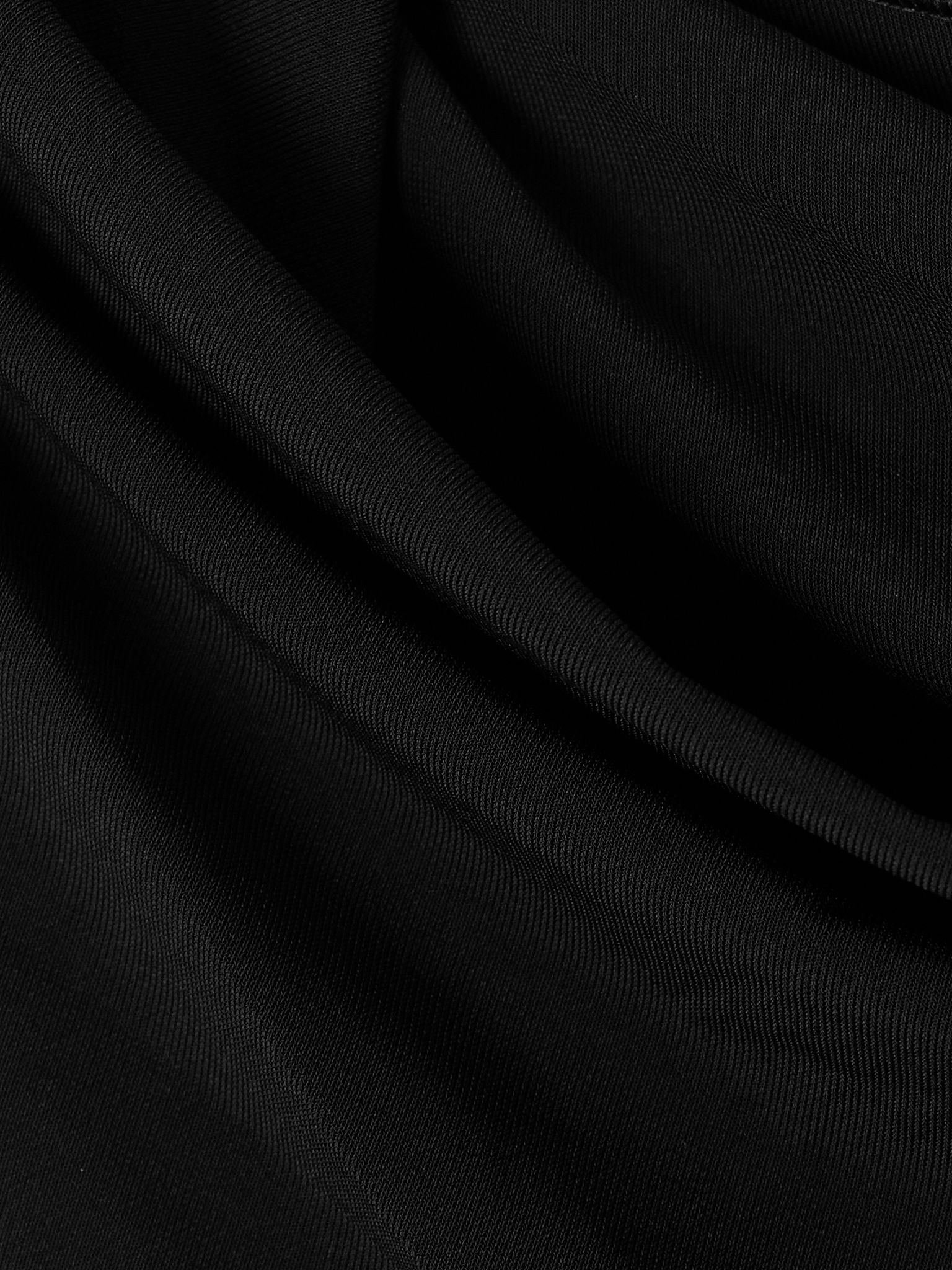 The Drapeado one-sleeve jersey midi dress Black - 4
