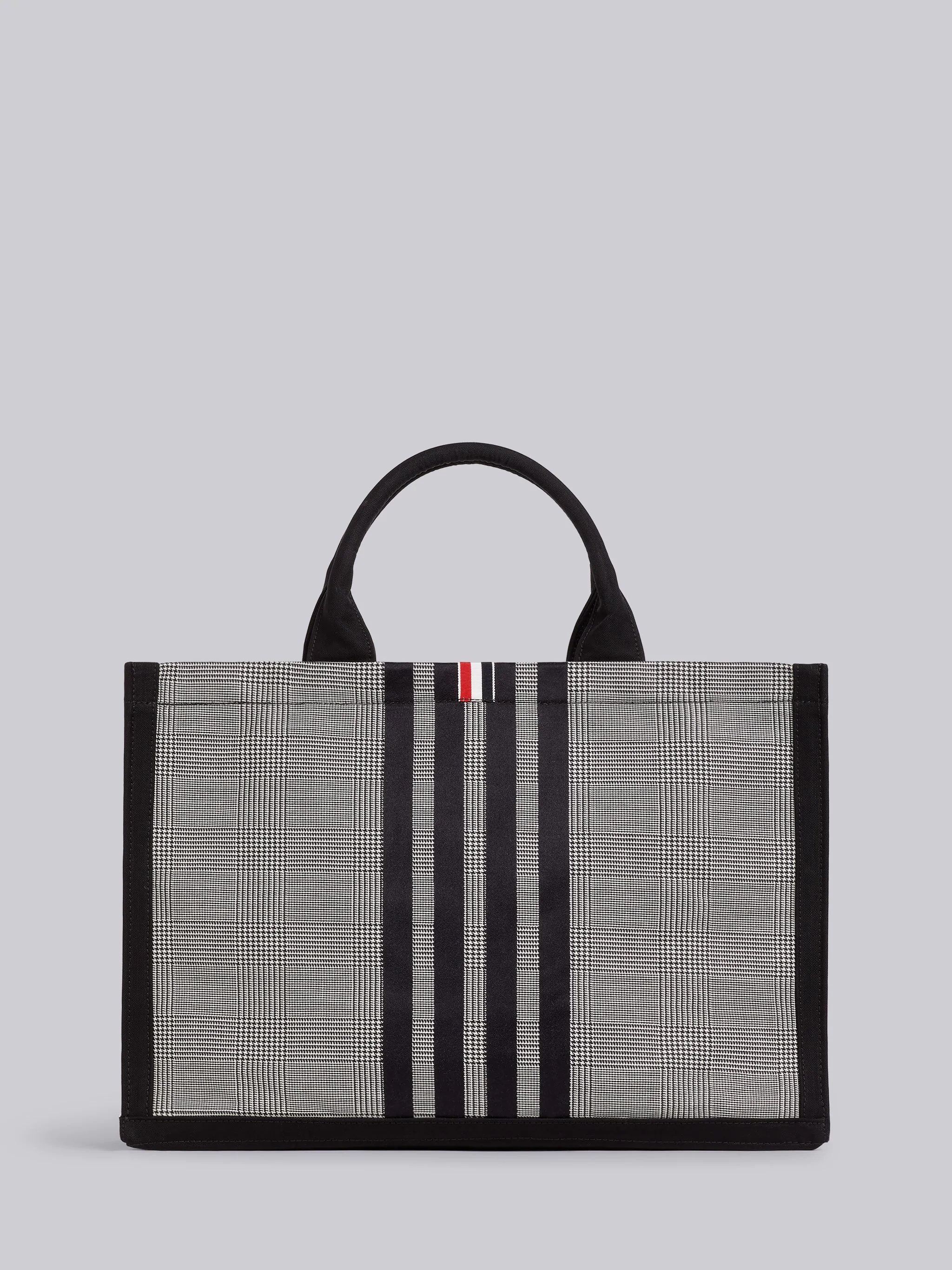 Black and White Wool Prince of Whales Print Tote - 4