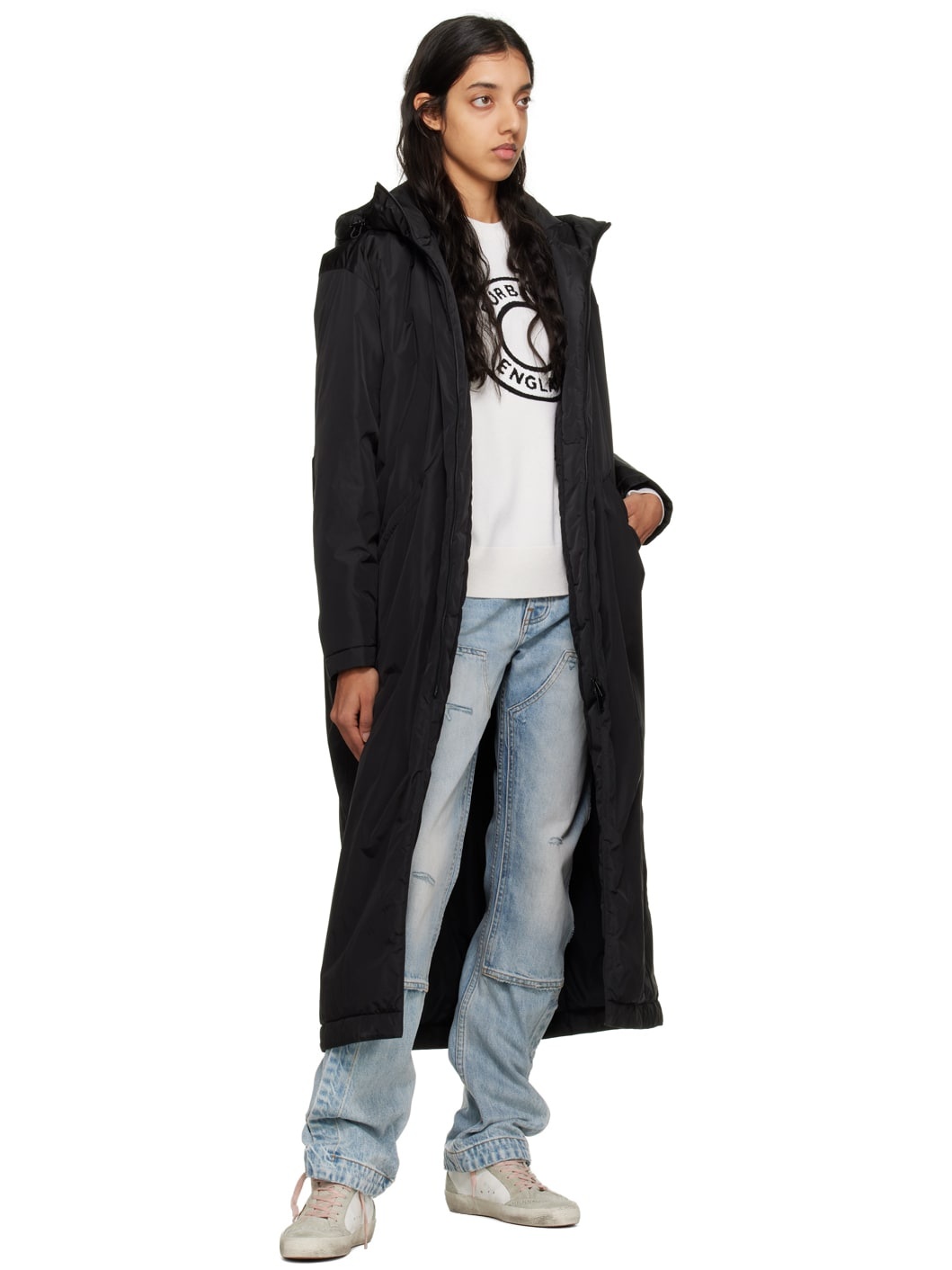 Black Long Hooded Jacket - 4