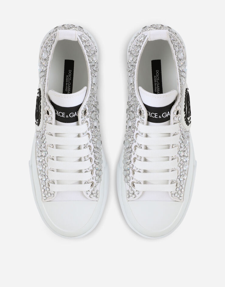 Canvas Portofino Light sneakers with fusible rhinestones - 4