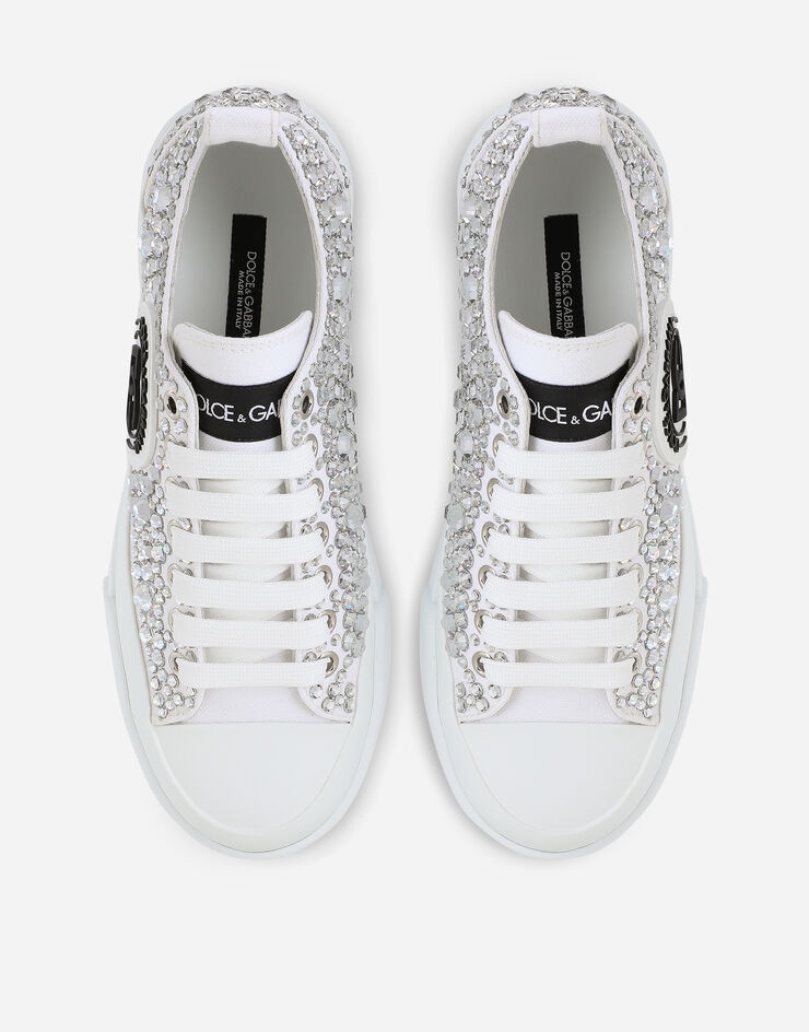 Canvas Portofino Light sneakers with fusible rhinestones - 4