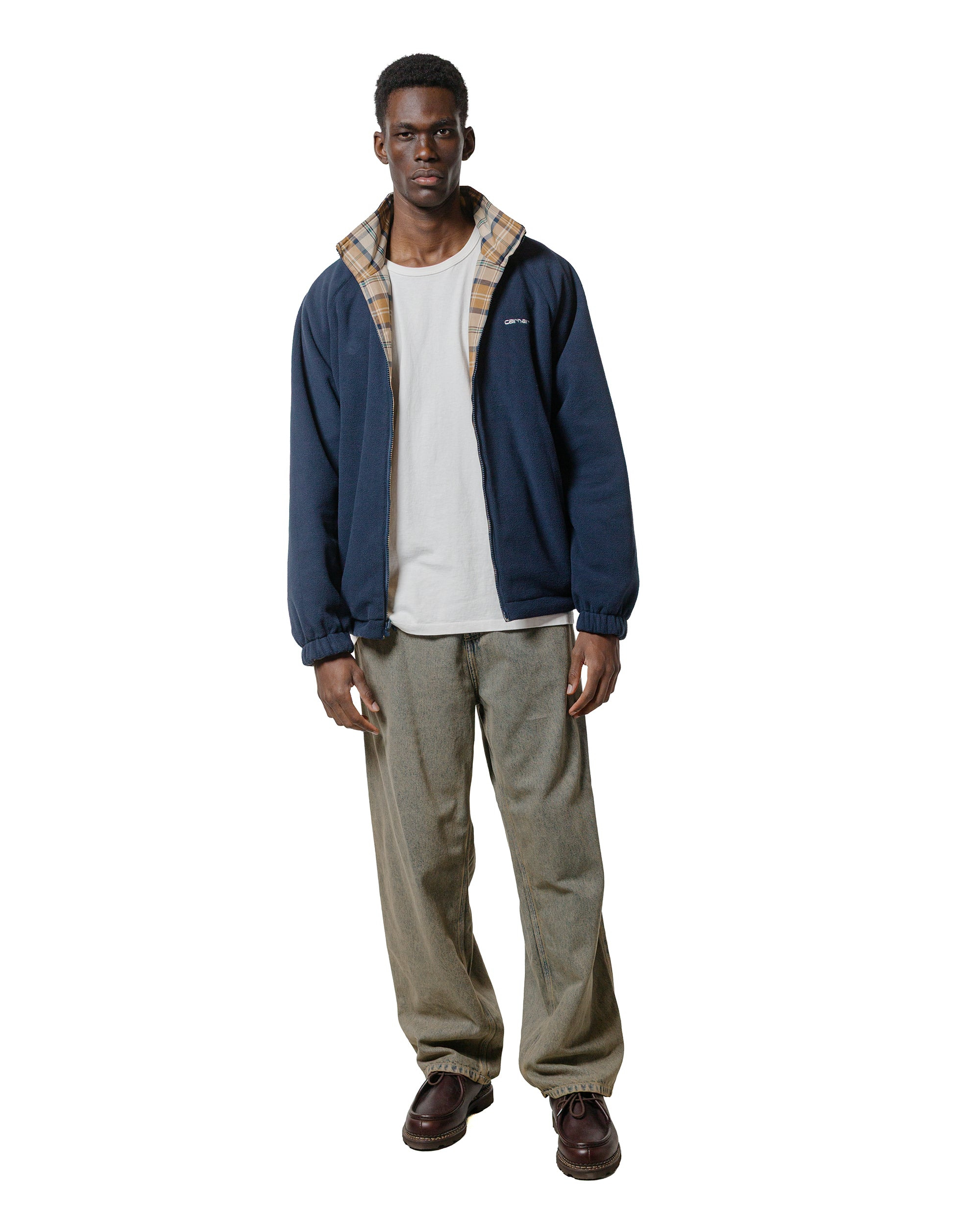 Carhartt W.I.P. Reversible Planner Check Jacket Wall/Air Force Blue - 6