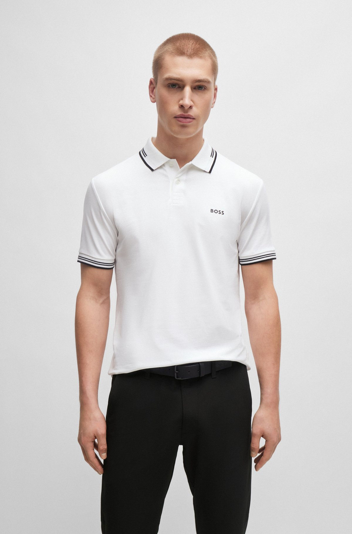 STRETCH-COTTON SLIM-FIT POLO SHIRT WITH BRANDING - 2