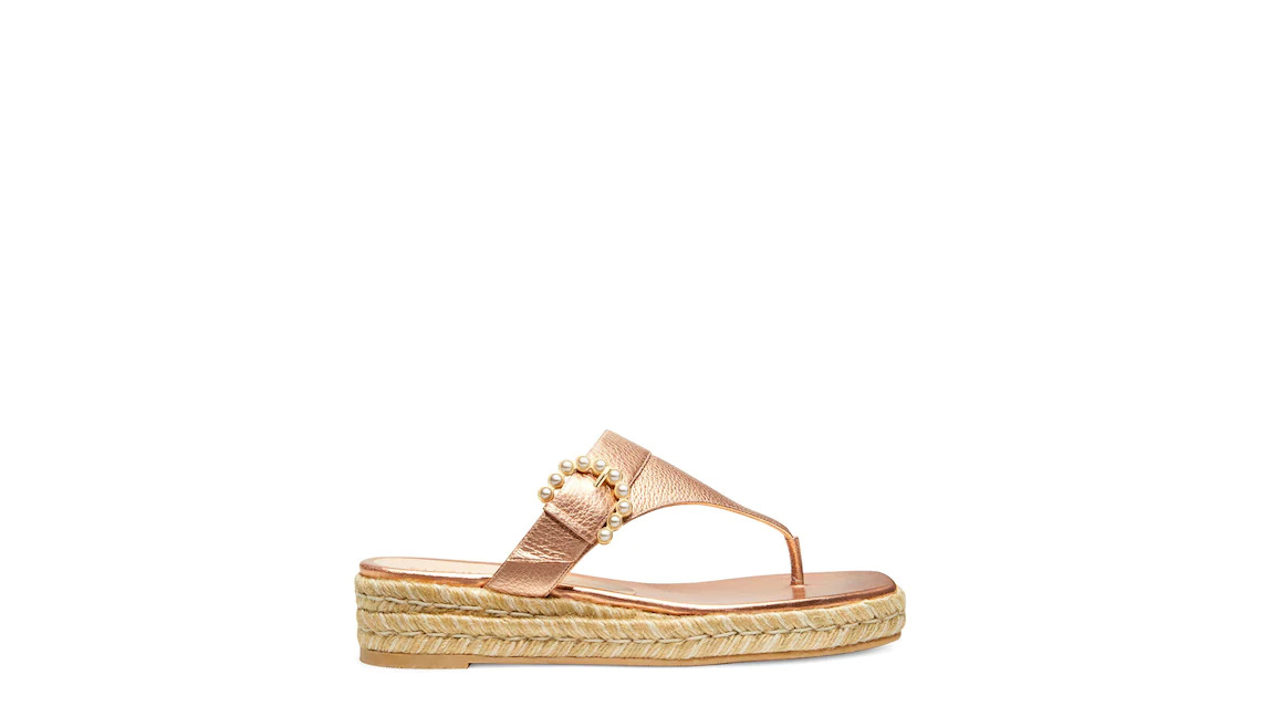 PEARL BUCKLE ESPADRILLE SANDAL - 1