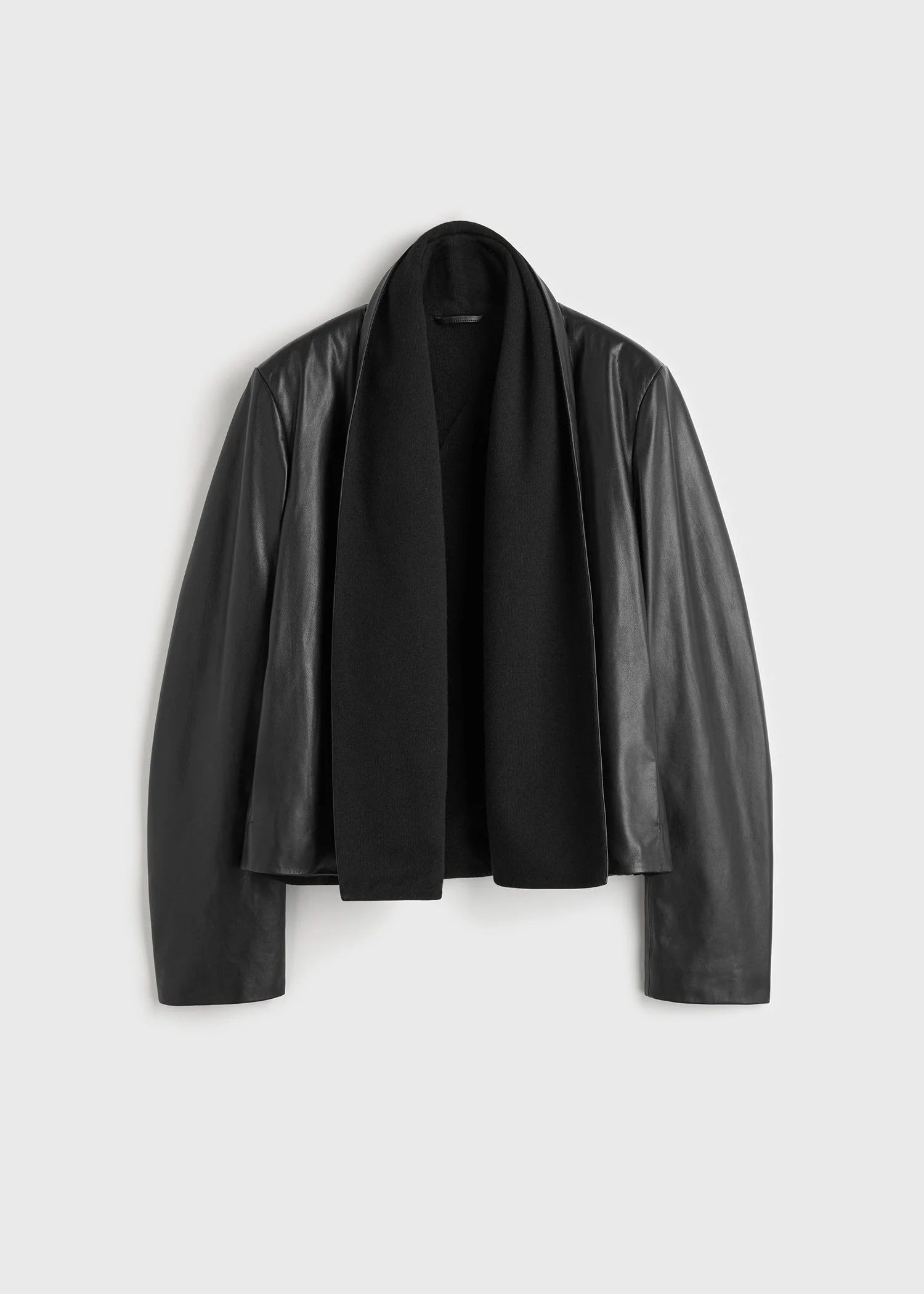Scarf leather jacket black - 1