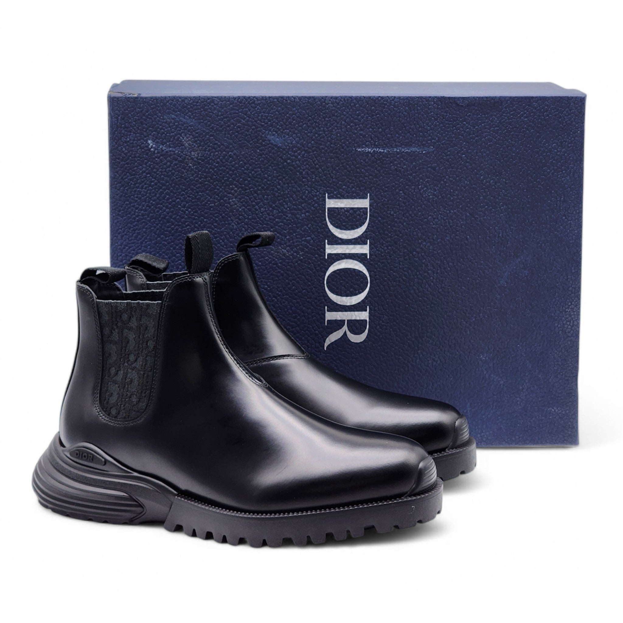 Dior Combat Chelsea Boots - Polished Calfskin - Black - 40 - 9