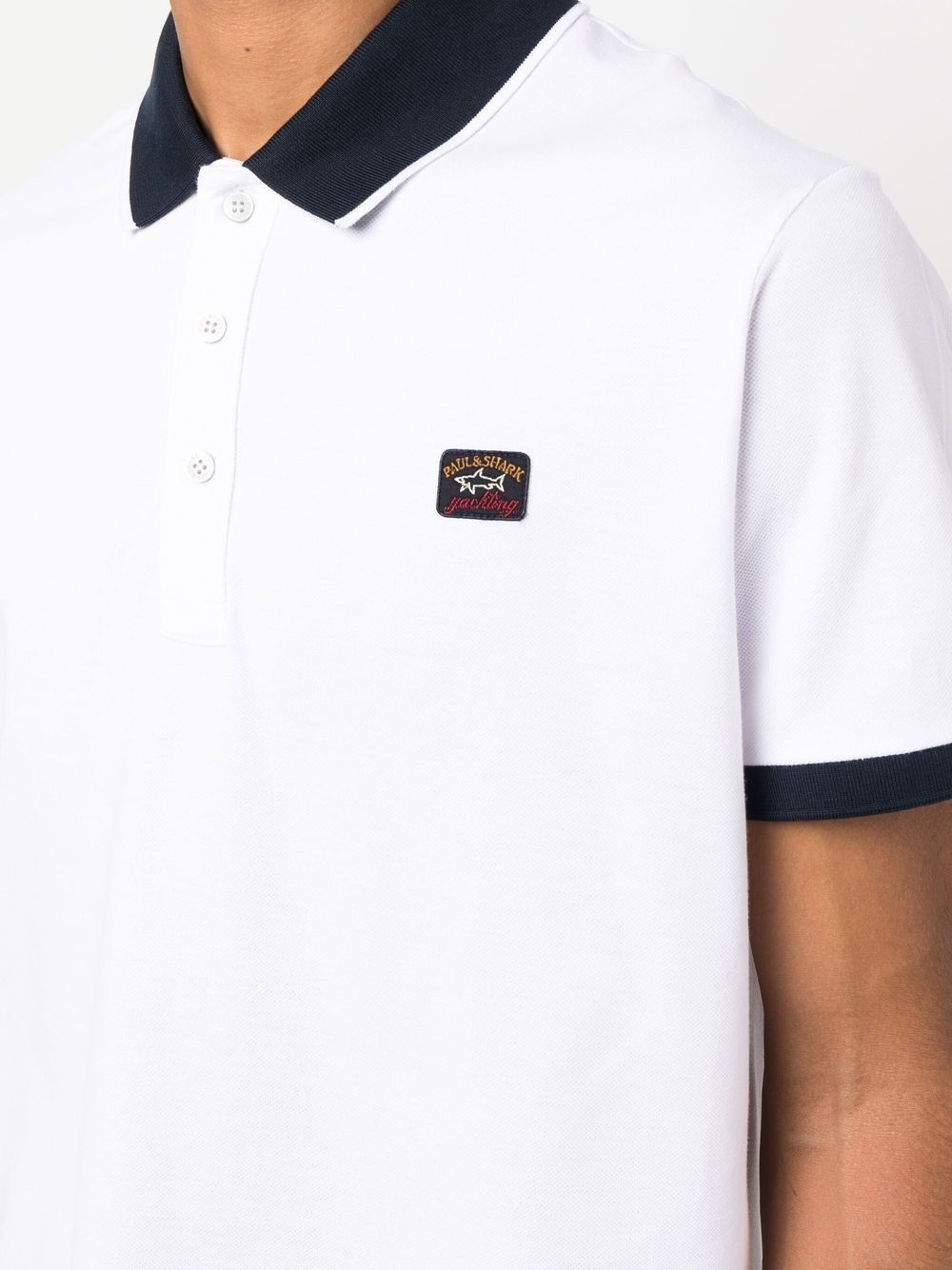 logo-patch polo shirt - 5