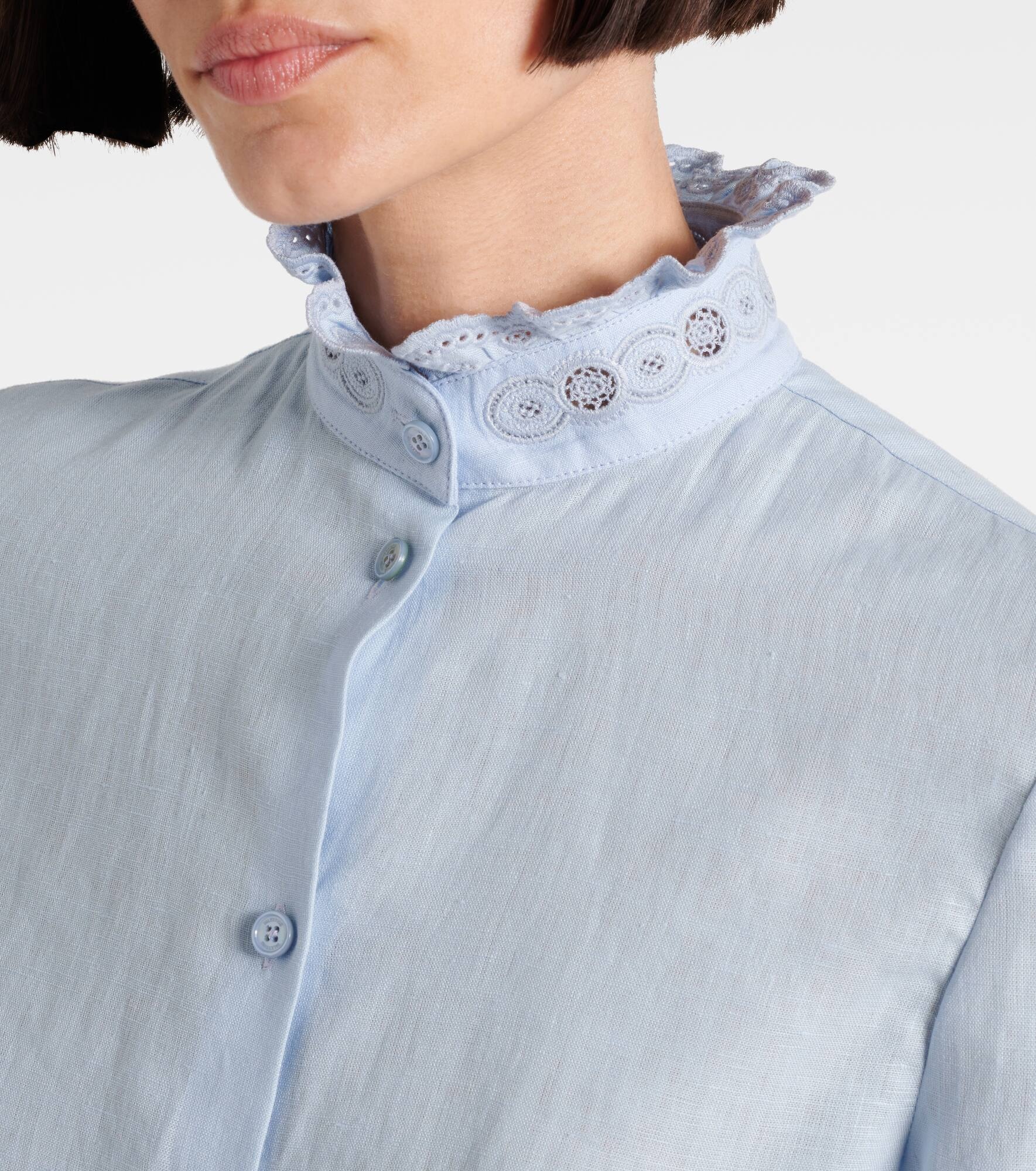 Broderie anglaise linen shirt - 4