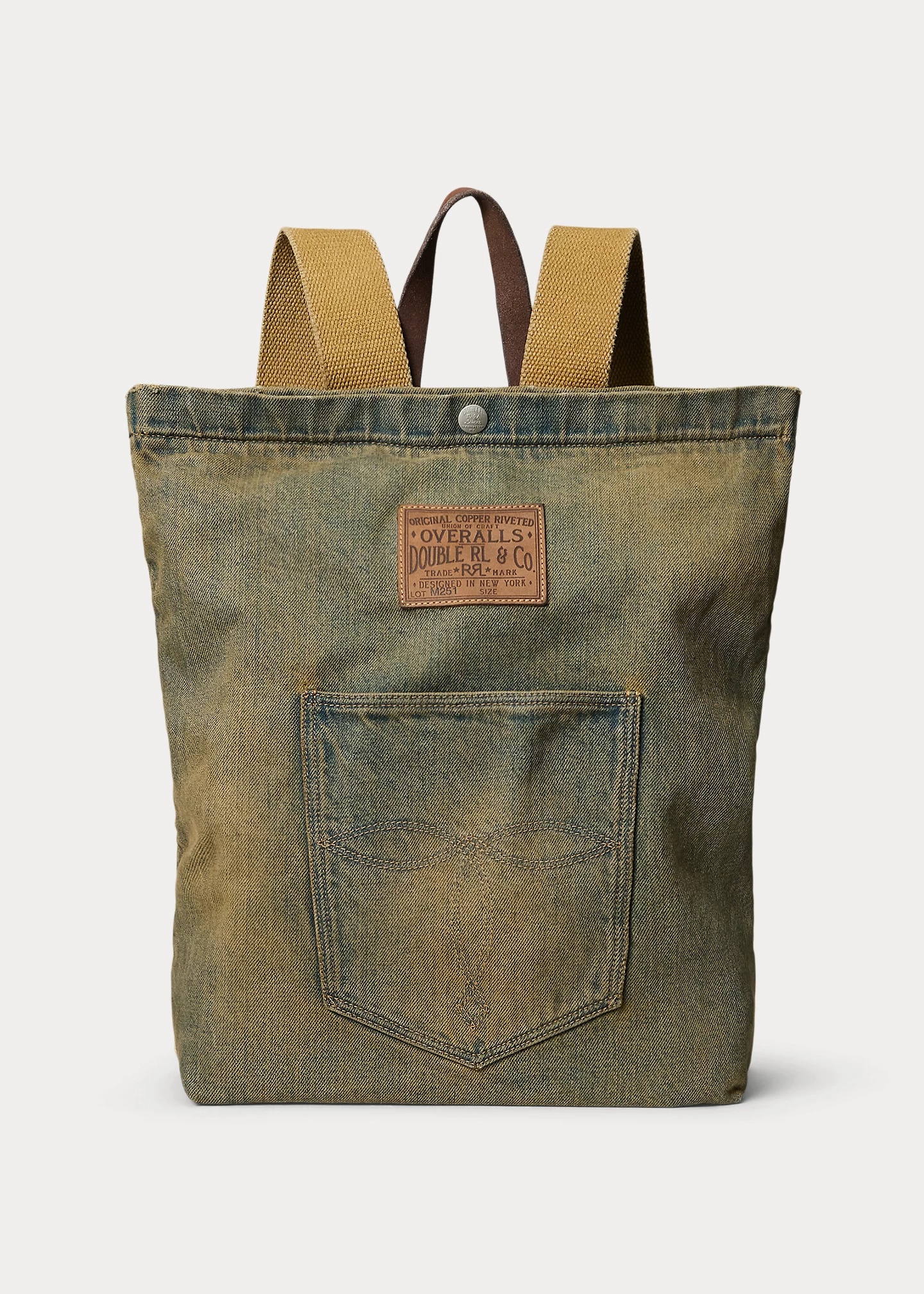 Faded Indigo Denim Backpack - 1