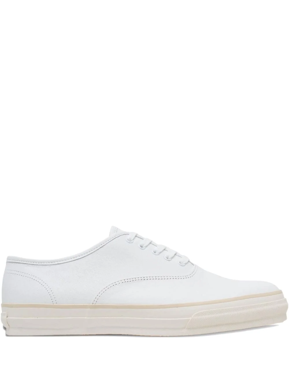 leather vulcanized lace-up sneakers - 1