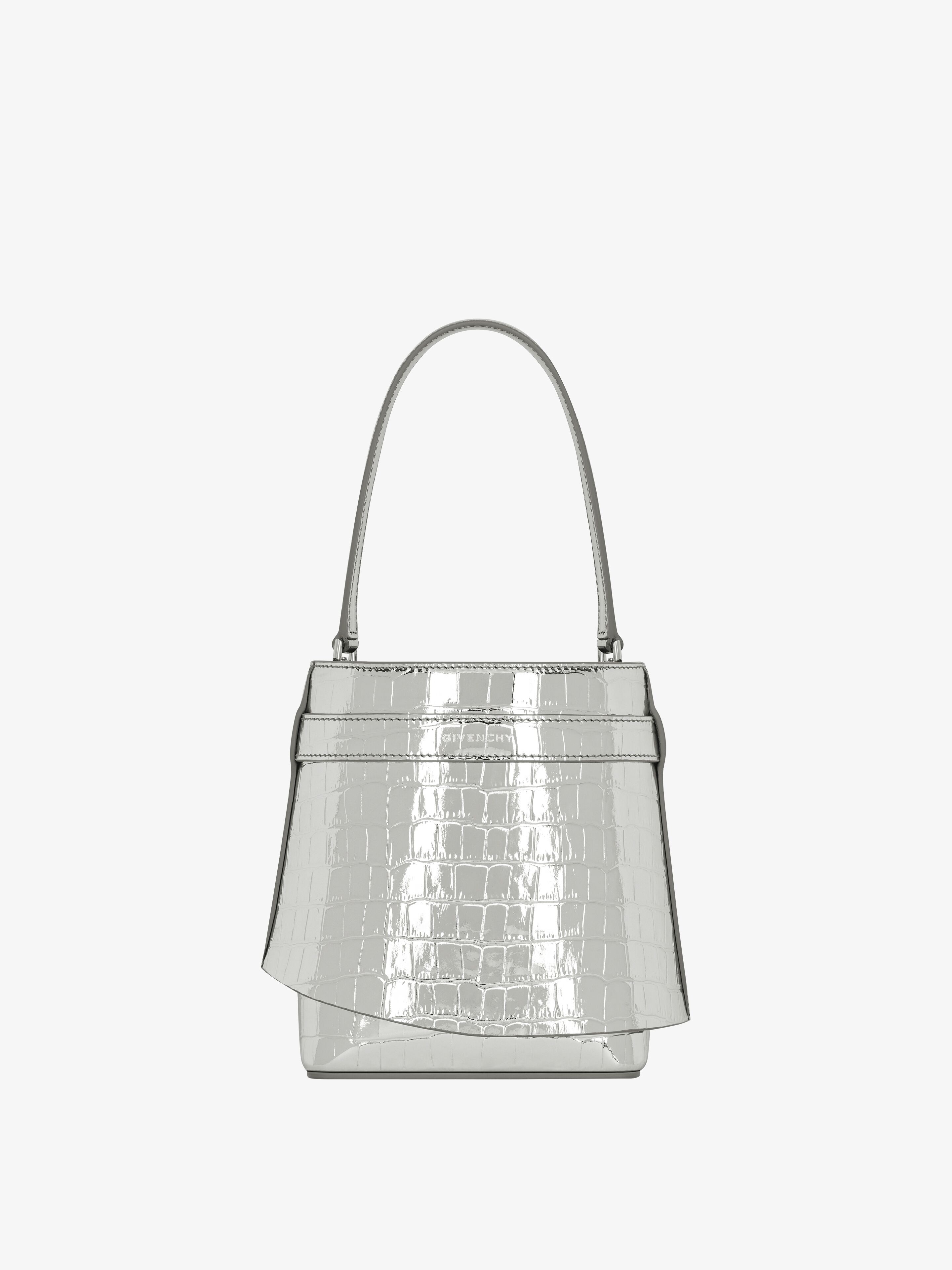 SHARK LOCK BUCKET BAG IN CROCODILE EFFECT LEATHER - 5