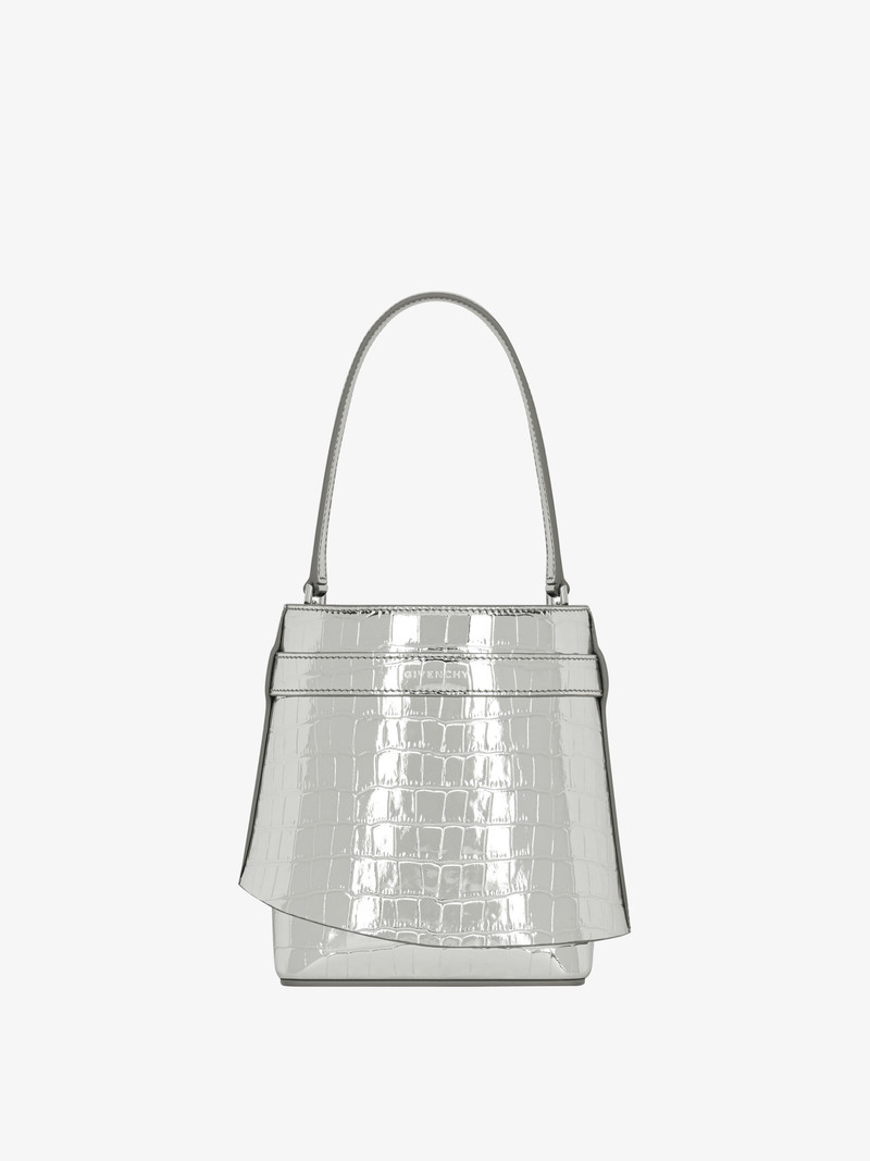 SHARK LOCK BUCKET BAG IN CROCODILE EFFECT LEATHER 5